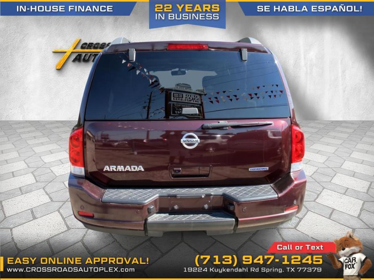 2015 RED /TAN NISSAN ARMADA SL 2WD (5N1BA0ND5FN) with an 5.6L V8 DOHC 32V FFV engine, 5-SPEED AUTOMATIC transmission, located at 19224 Kuykendahl Rd, Spring, TX, 77379, (713) 947-1245, 30.049259, -95.491402 - Photo#2