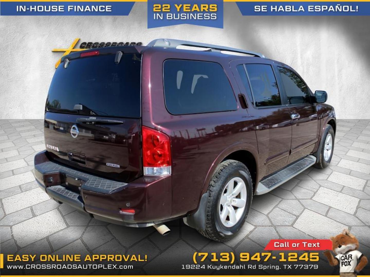 2015 RED /TAN NISSAN ARMADA SL 2WD (5N1BA0ND5FN) with an 5.6L V8 DOHC 32V FFV engine, 5-SPEED AUTOMATIC transmission, located at 19224 Kuykendahl Rd, Spring, TX, 77379, (713) 947-1245, 30.049259, -95.491402 - Photo#3