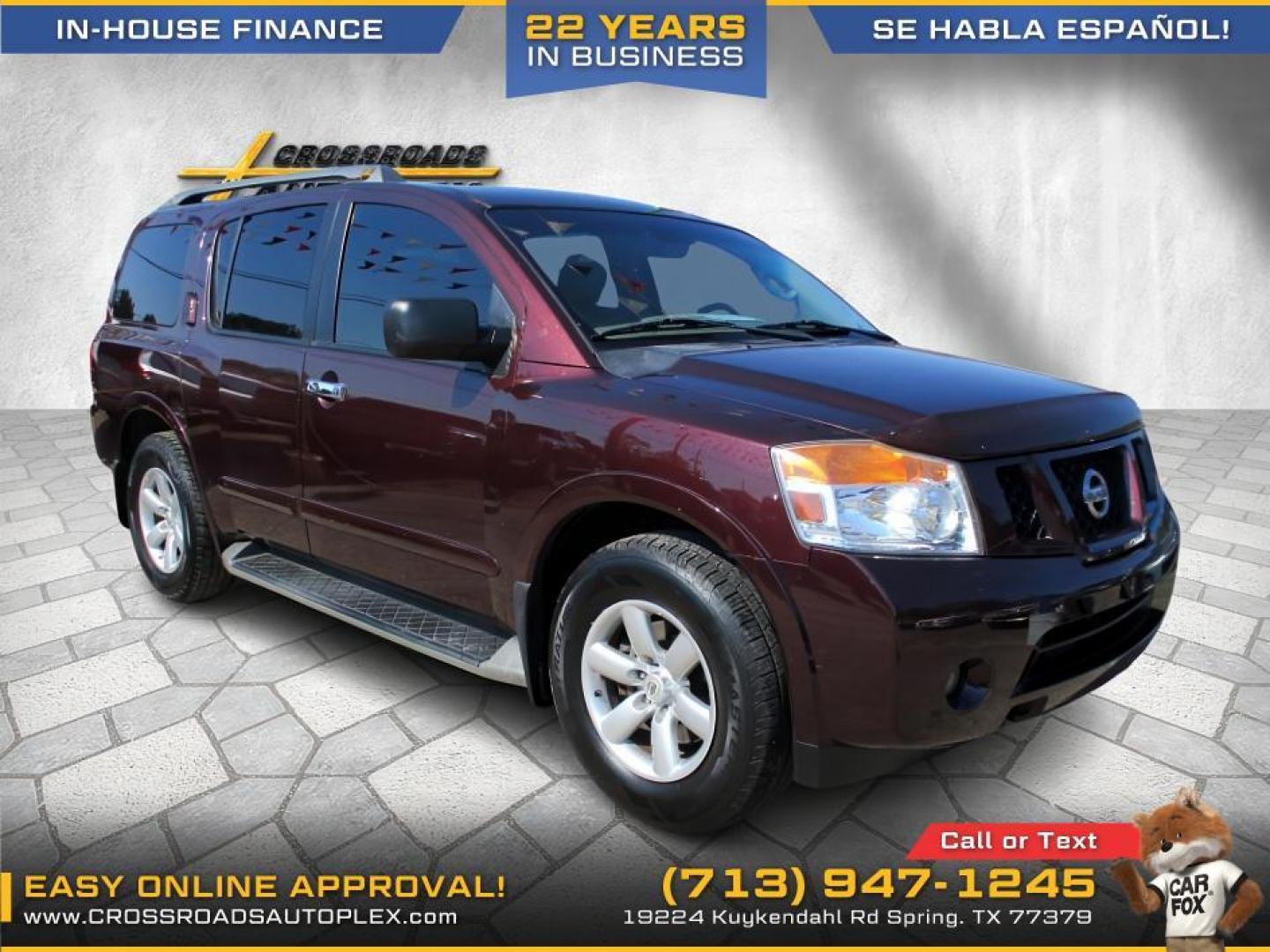 2015 RED /TAN NISSAN ARMADA SL 2WD (5N1BA0ND5FN) with an 5.6L V8 DOHC 32V FFV engine, 5-SPEED AUTOMATIC transmission, located at 19224 Kuykendahl Rd, Spring, TX, 77379, (713) 947-1245, 30.049259, -95.491402 - Photo#4
