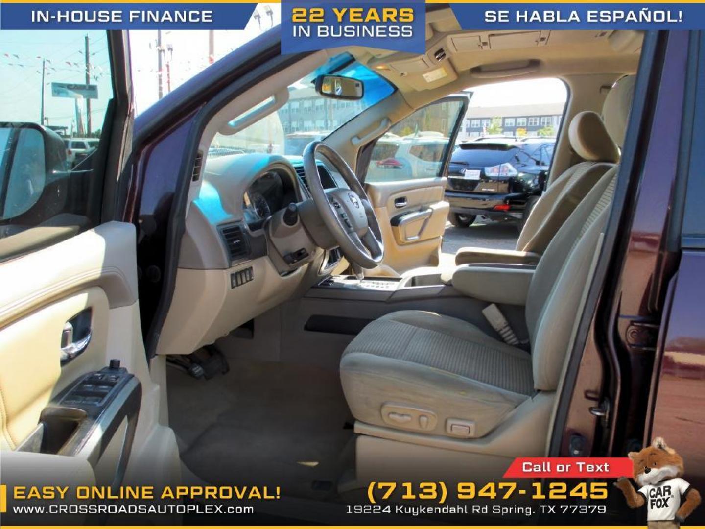 2015 RED /TAN NISSAN ARMADA SL 2WD (5N1BA0ND5FN) with an 5.6L V8 DOHC 32V FFV engine, 5-SPEED AUTOMATIC transmission, located at 19224 Kuykendahl Rd, Spring, TX, 77379, (713) 947-1245, 30.049259, -95.491402 - Photo#6