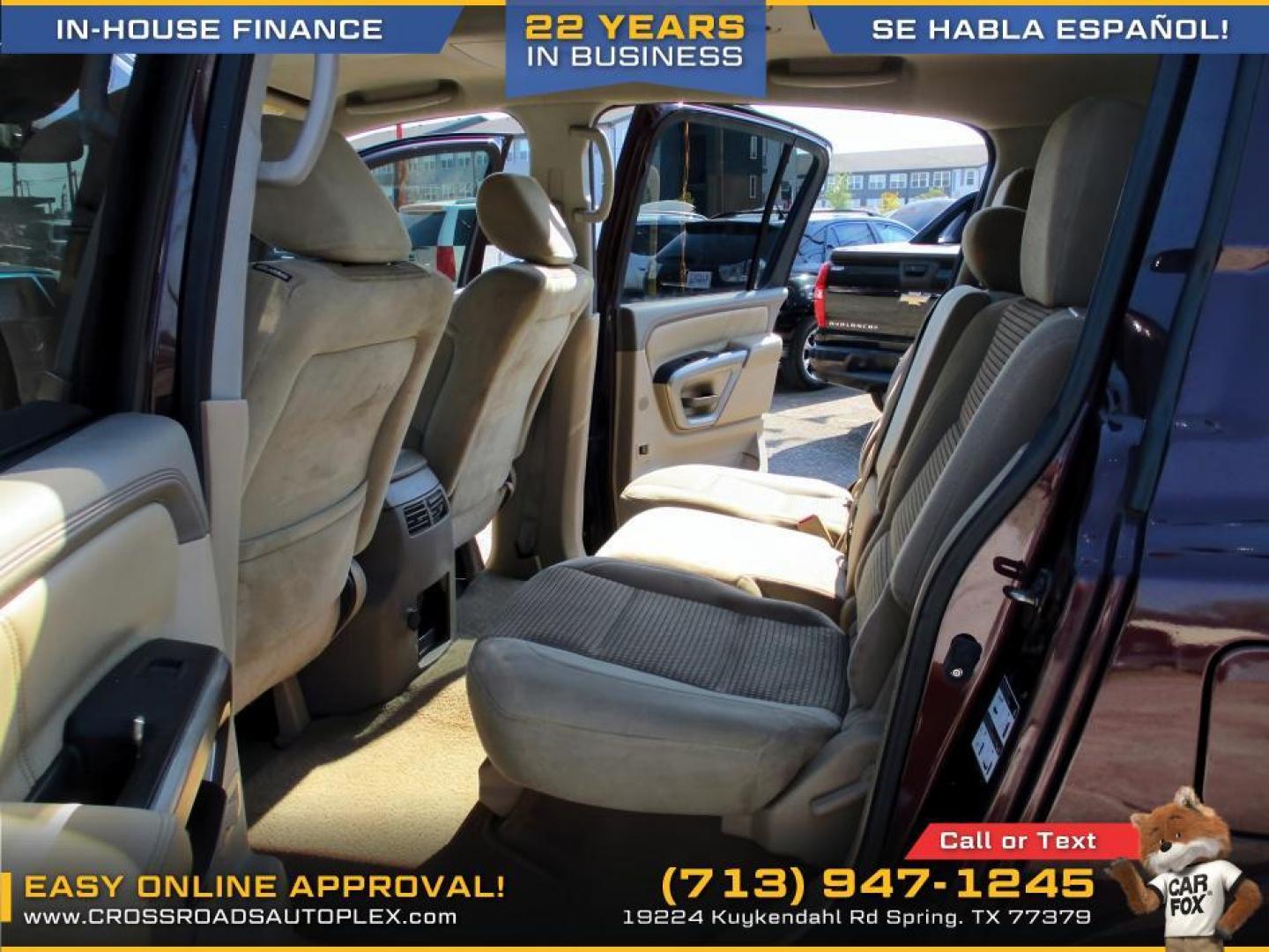 2015 RED /TAN NISSAN ARMADA SL 2WD (5N1BA0ND5FN) with an 5.6L V8 DOHC 32V FFV engine, 5-SPEED AUTOMATIC transmission, located at 19224 Kuykendahl Rd, Spring, TX, 77379, (713) 947-1245, 30.049259, -95.491402 - Photo#8