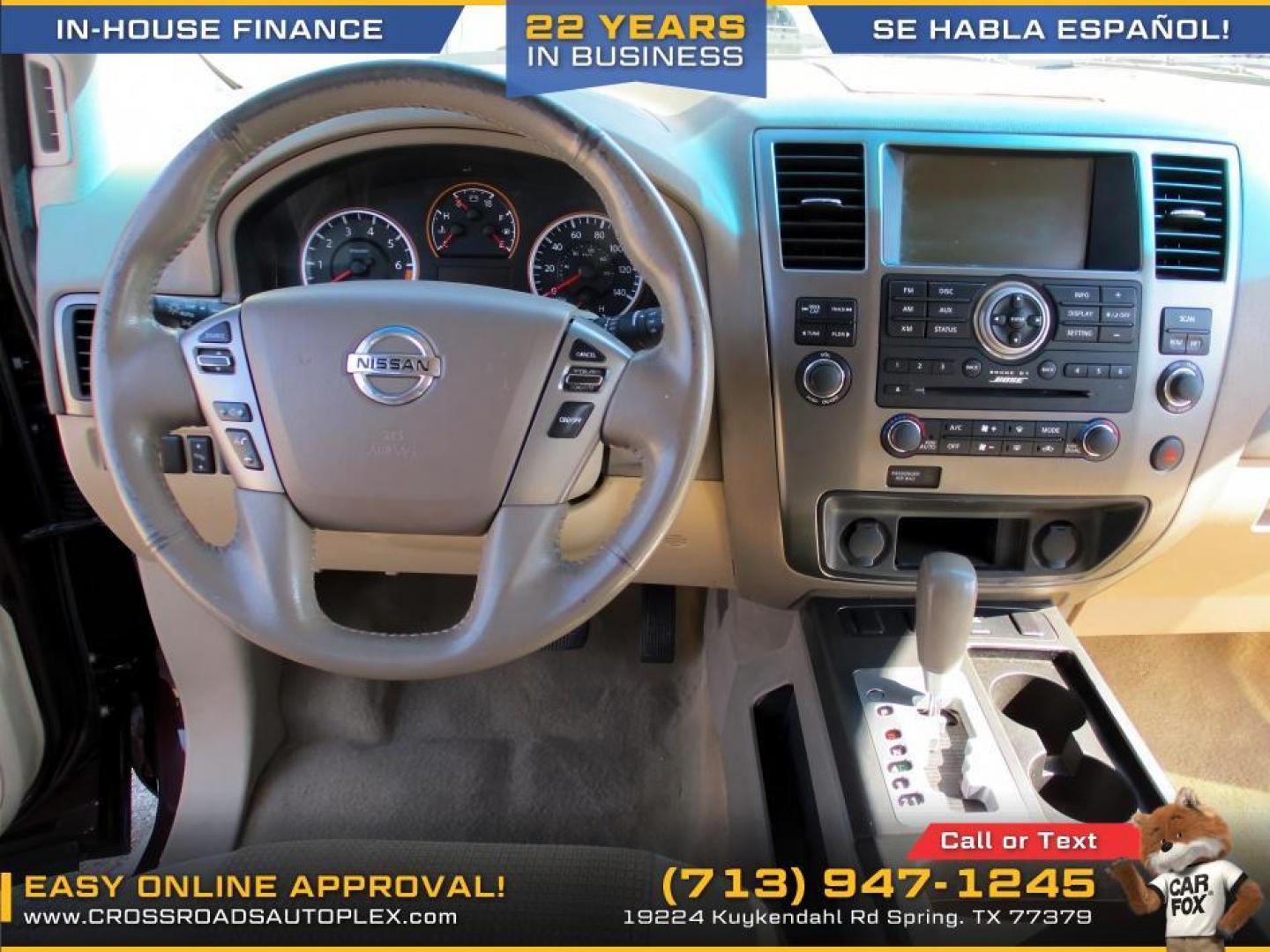 2015 RED /TAN NISSAN ARMADA SL 2WD (5N1BA0ND5FN) with an 5.6L V8 DOHC 32V FFV engine, 5-SPEED AUTOMATIC transmission, located at 19224 Kuykendahl Rd, Spring, TX, 77379, (713) 947-1245, 30.049259, -95.491402 - Photo#9