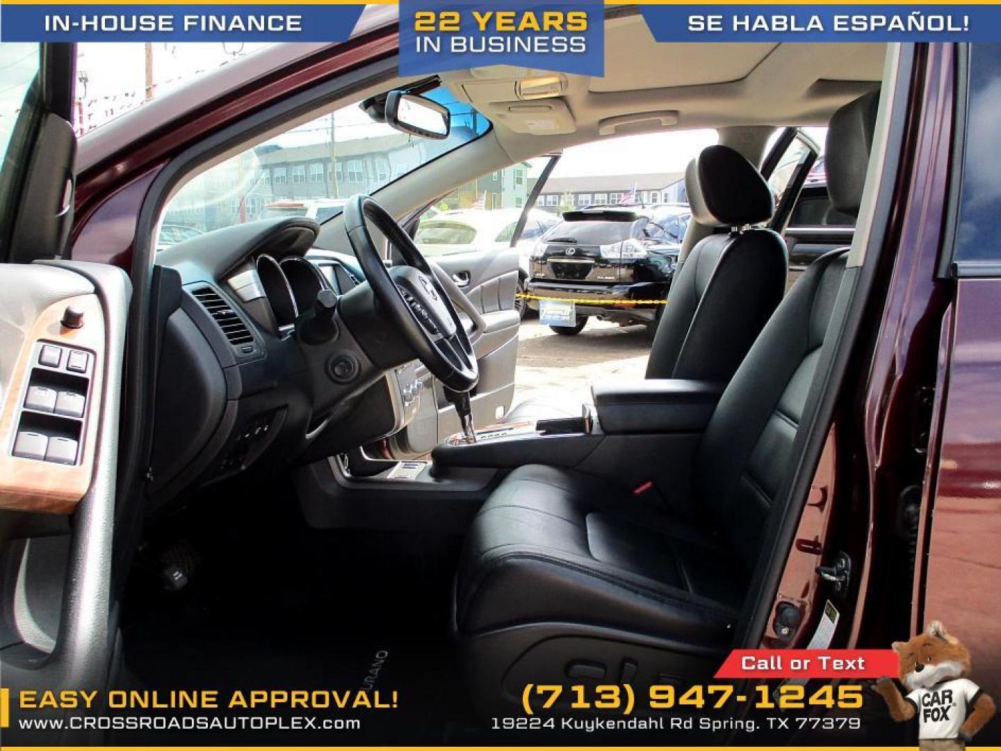 2014 MAROON /TAN NISSAN MURANO S (JN8AZ1MU1EW) with an 3.5L V6 DOHC 24V engine, CVT transmission, located at 19224 Kuykendahl Rd, Spring, TX, 77379, (713) 947-1245, 30.049259, -95.491402 - This 2014 Murano leads with innovation. It follows through with devotion to the smallest detail. An unmistakable exterior draws you in. The interior creates a very personal environment. 265 hp, an intelligent (Continuously Variable Transmission) and Intuitive ALL-Wheel Drive give refined, confident - Photo#7
