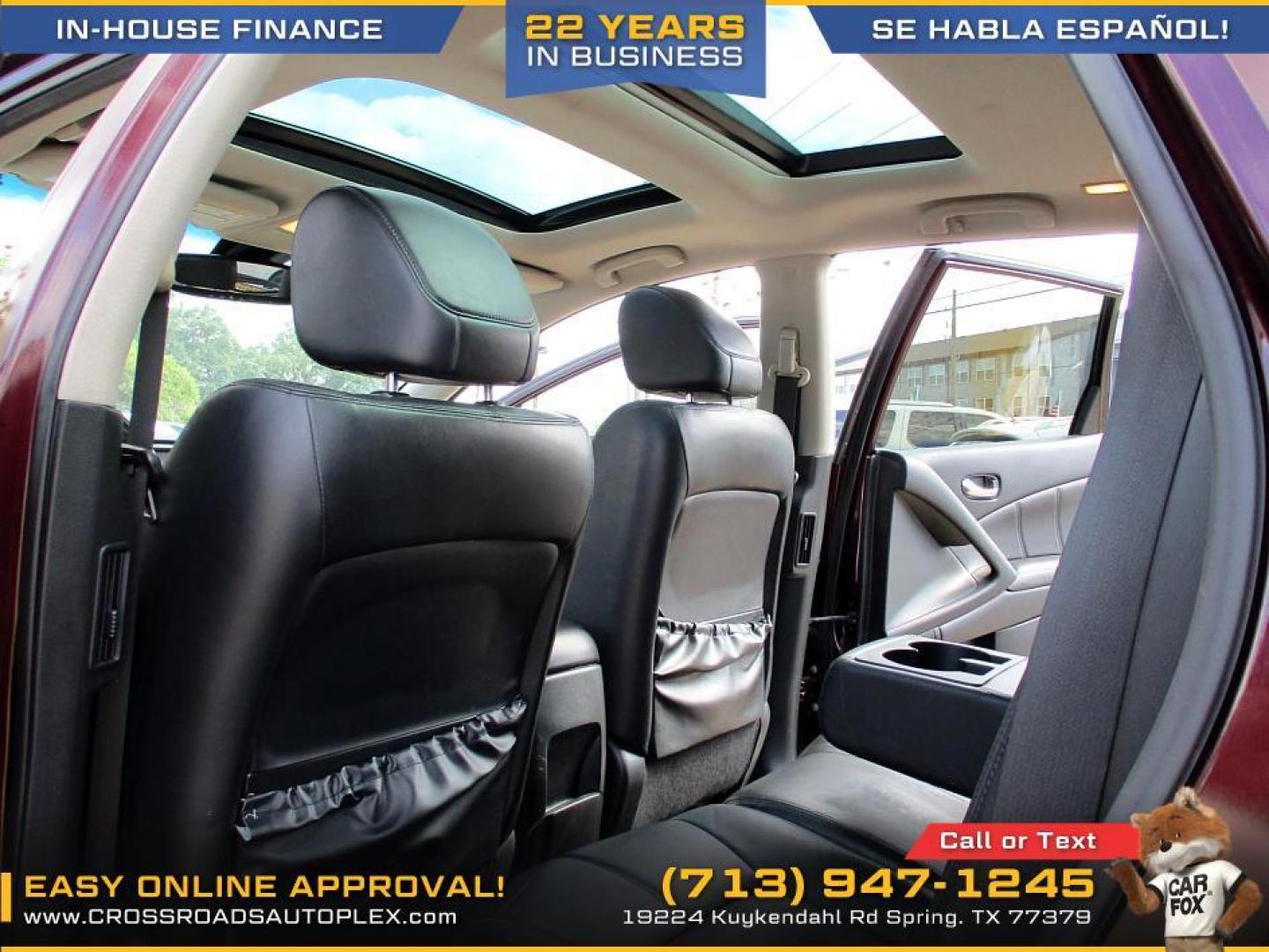 2014 MAROON /TAN NISSAN MURANO S (JN8AZ1MU1EW) with an 3.5L V6 DOHC 24V engine, CVT transmission, located at 19224 Kuykendahl Rd, Spring, TX, 77379, (713) 947-1245, 30.049259, -95.491402 - This 2014 Murano leads with innovation. It follows through with devotion to the smallest detail. An unmistakable exterior draws you in. The interior creates a very personal environment. 265 hp, an intelligent (Continuously Variable Transmission) and Intuitive ALL-Wheel Drive give refined, confident - Photo#8