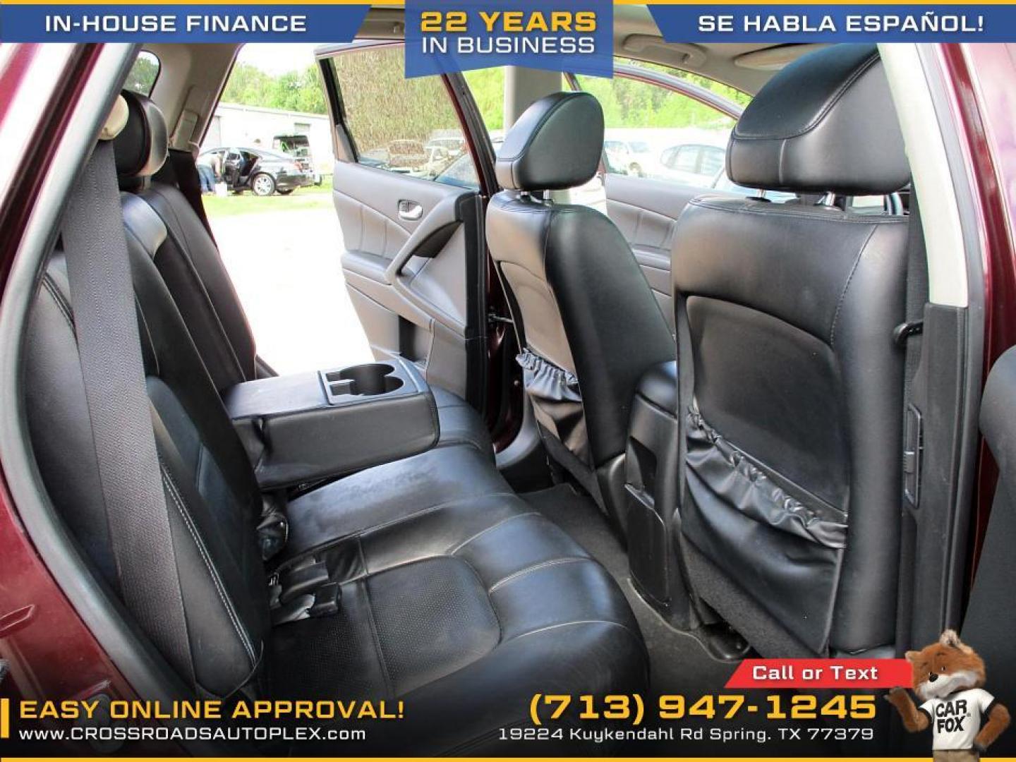 2014 MAROON /TAN NISSAN MURANO S (JN8AZ1MU1EW) with an 3.5L V6 DOHC 24V engine, CVT transmission, located at 19224 Kuykendahl Rd, Spring, TX, 77379, (713) 947-1245, 30.049259, -95.491402 - This 2014 Murano leads with innovation. It follows through with devotion to the smallest detail. An unmistakable exterior draws you in. The interior creates a very personal environment. 265 hp, an intelligent (Continuously Variable Transmission) and Intuitive ALL-Wheel Drive give refined, confident - Photo#12