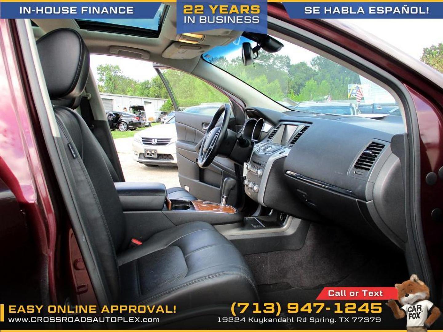 2014 MAROON /TAN NISSAN MURANO S (JN8AZ1MU1EW) with an 3.5L V6 DOHC 24V engine, CVT transmission, located at 19224 Kuykendahl Rd, Spring, TX, 77379, (713) 947-1245, 30.049259, -95.491402 - This 2014 Murano leads with innovation. It follows through with devotion to the smallest detail. An unmistakable exterior draws you in. The interior creates a very personal environment. 265 hp, an intelligent (Continuously Variable Transmission) and Intuitive ALL-Wheel Drive give refined, confident - Photo#13
