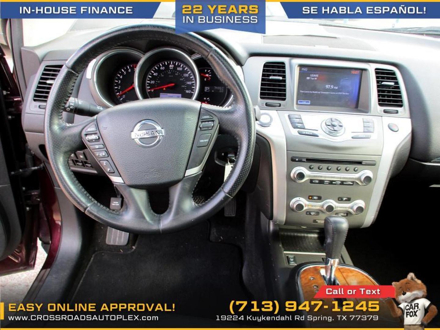 2014 MAROON /TAN NISSAN MURANO S (JN8AZ1MU1EW) with an 3.5L V6 DOHC 24V engine, CVT transmission, located at 19224 Kuykendahl Rd, Spring, TX, 77379, (713) 947-1245, 30.049259, -95.491402 - This 2014 Murano leads with innovation. It follows through with devotion to the smallest detail. An unmistakable exterior draws you in. The interior creates a very personal environment. 265 hp, an intelligent (Continuously Variable Transmission) and Intuitive ALL-Wheel Drive give refined, confident - Photo#14