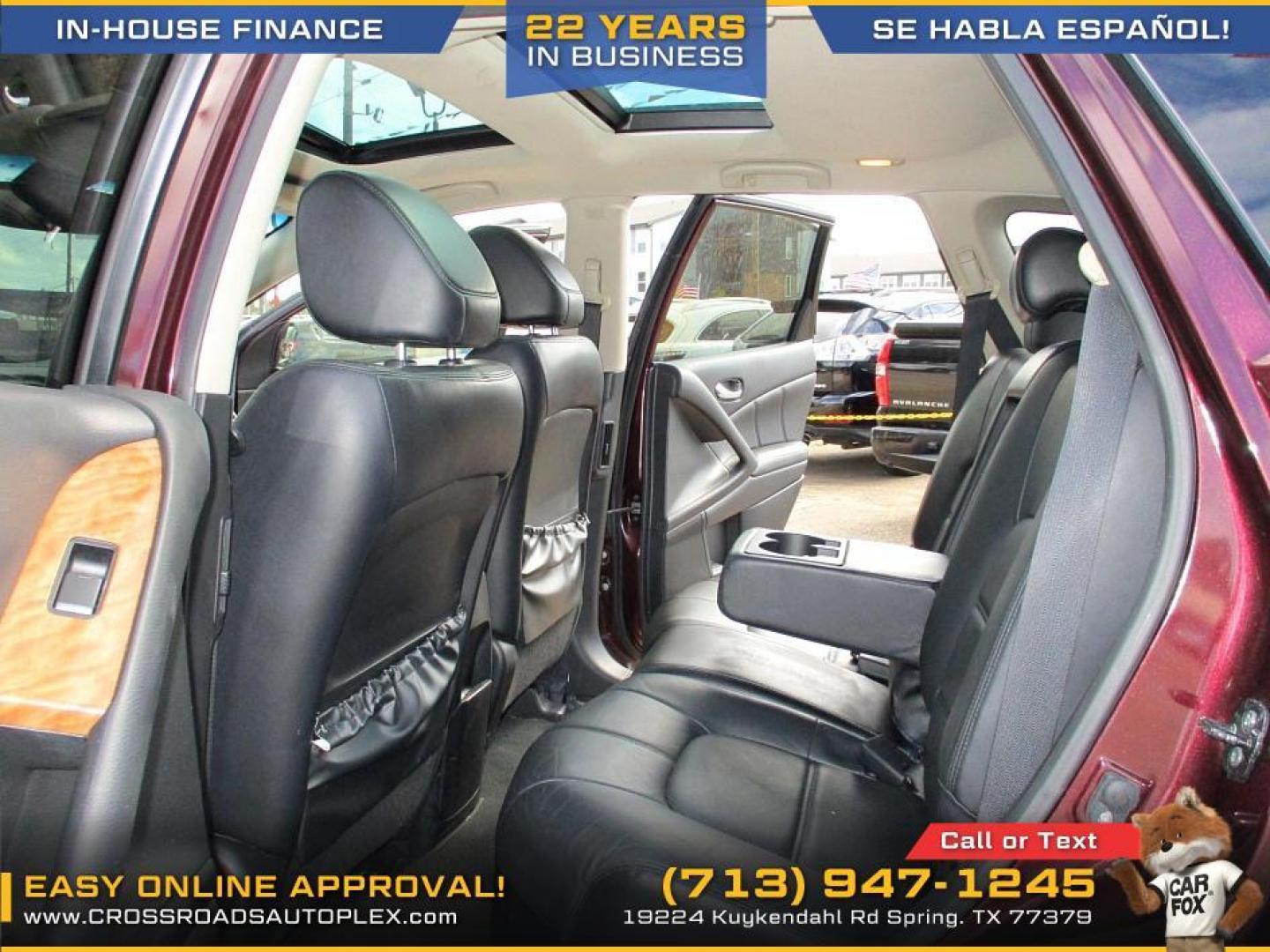 2014 MAROON /TAN NISSAN MURANO S (JN8AZ1MU1EW) with an 3.5L V6 DOHC 24V engine, CVT transmission, located at 19224 Kuykendahl Rd, Spring, TX, 77379, (713) 947-1245, 30.049259, -95.491402 - This 2014 Murano leads with innovation. It follows through with devotion to the smallest detail. An unmistakable exterior draws you in. The interior creates a very personal environment. 265 hp, an intelligent (Continuously Variable Transmission) and Intuitive ALL-Wheel Drive give refined, confident - Photo#9