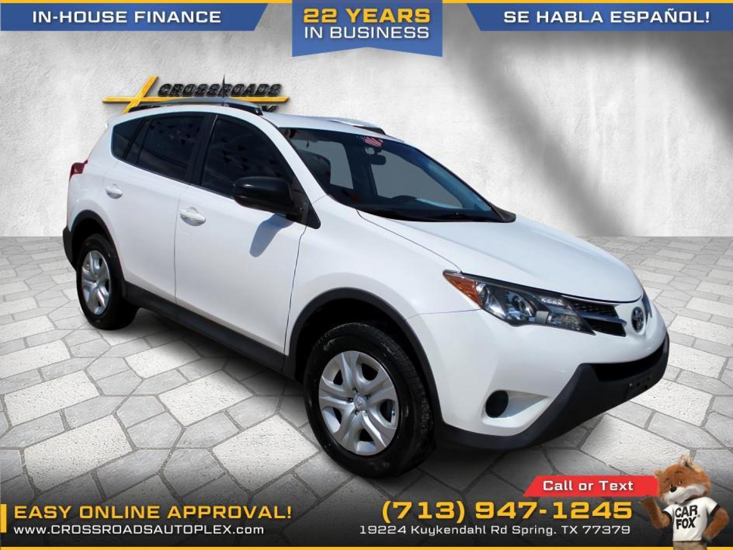 2014 WHITE /GRAY TOYOTA RAV4 LE FWD (JTMZFREV2EJ) with an 2.5L L4 DOHC 16V engine, 6-SPEED AUTOMATIC transmission, located at 19224 Kuykendahl Rd, Spring, TX, 77379, (713) 947-1245, 30.049259, -95.491402 - Photo#5