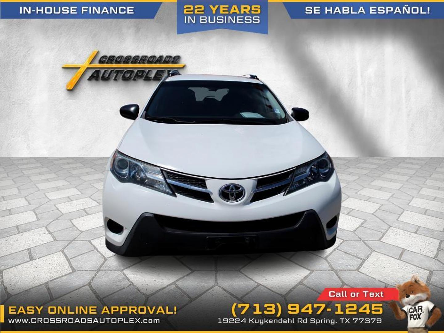 2014 WHITE /GRAY TOYOTA RAV4 LE FWD (JTMZFREV2EJ) with an 2.5L L4 DOHC 16V engine, 6-SPEED AUTOMATIC transmission, located at 19224 Kuykendahl Rd, Spring, TX, 77379, (713) 947-1245, 30.049259, -95.491402 - Photo#7