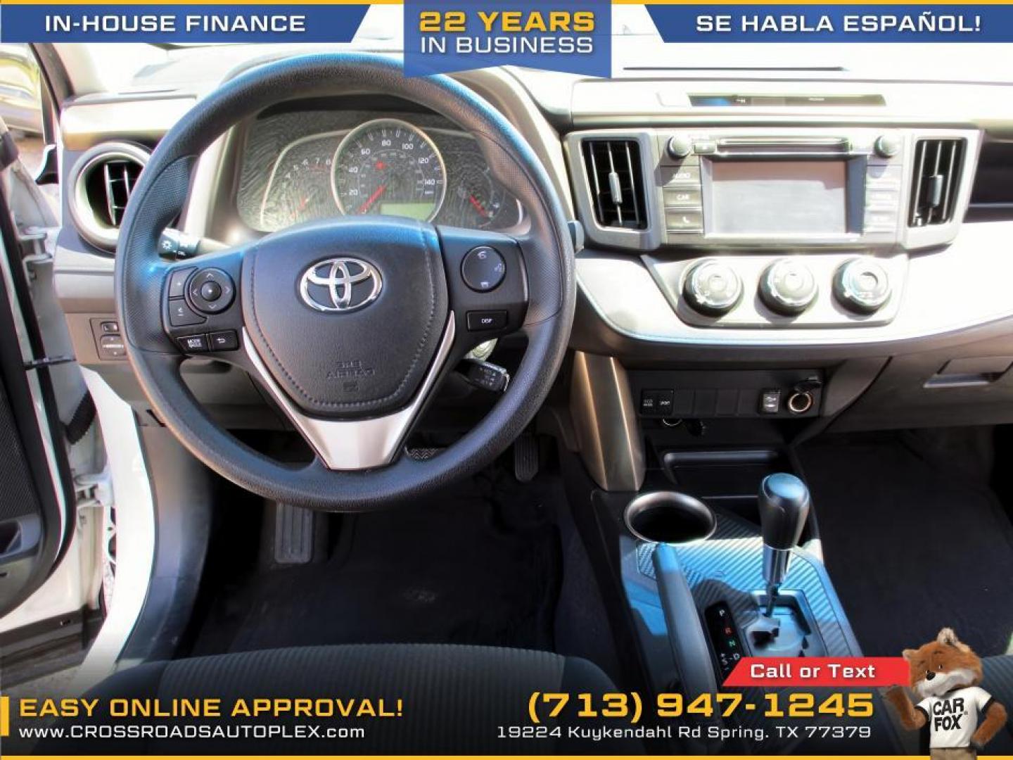 2014 WHITE /GRAY TOYOTA RAV4 LE FWD (JTMZFREV2EJ) with an 2.5L L4 DOHC 16V engine, 6-SPEED AUTOMATIC transmission, located at 19224 Kuykendahl Rd, Spring, TX, 77379, (713) 947-1245, 30.049259, -95.491402 - Photo#9