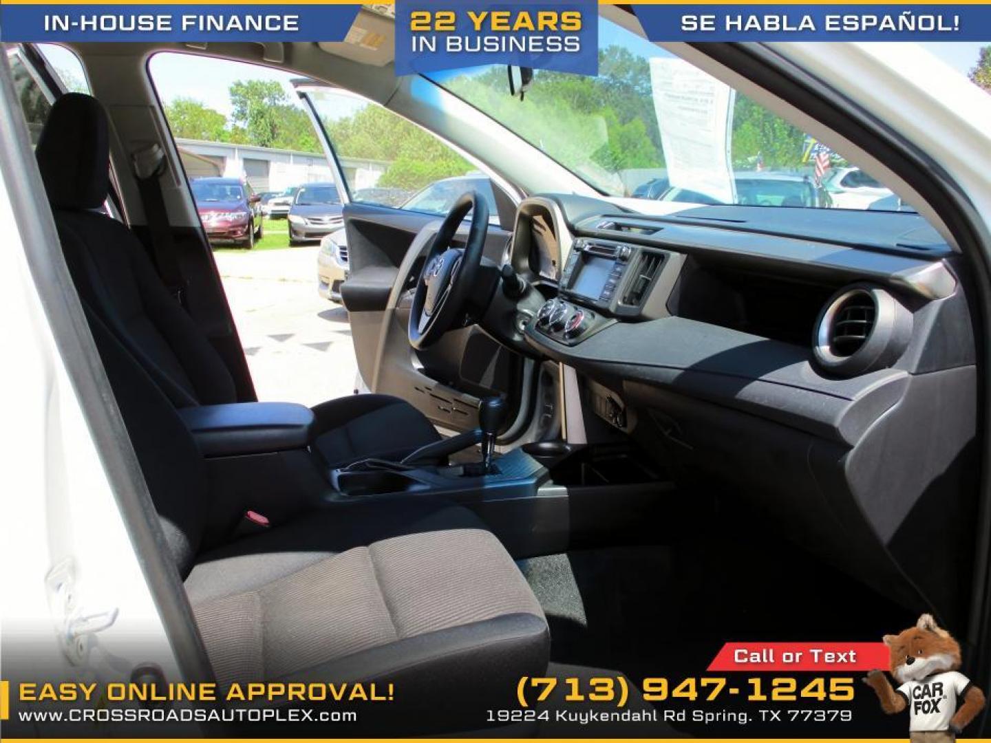 2014 WHITE /GRAY TOYOTA RAV4 LE FWD (JTMZFREV2EJ) with an 2.5L L4 DOHC 16V engine, 6-SPEED AUTOMATIC transmission, located at 19224 Kuykendahl Rd, Spring, TX, 77379, (713) 947-1245, 30.049259, -95.491402 - Photo#13