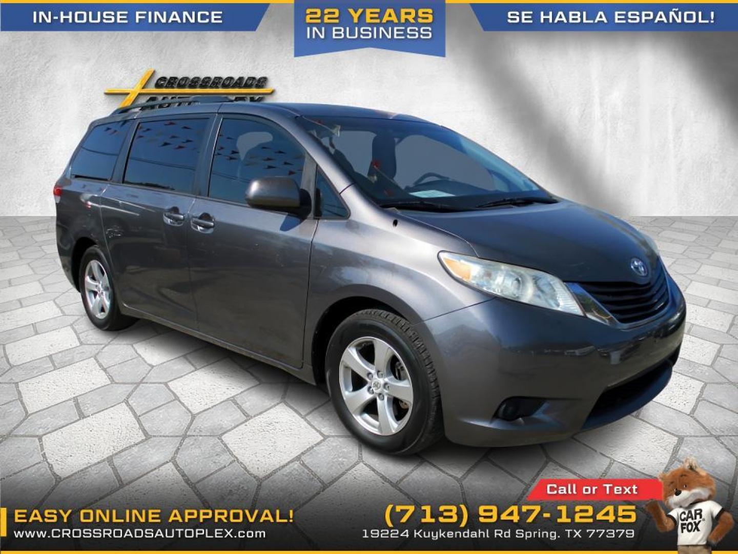 2014 SILVER /GRAY TOYOTA SIENNA LE FWD 8-Passenger V6 (5TDKK3DC5ES) with an 3.5L V6 EFI DOHC 24V engine, 5-SPEED AUTOMATIC transmission, located at 19224 Kuykendahl Rd, Spring, TX, 77379, (713) 947-1245, 30.049259, -95.491402 - Photo#5