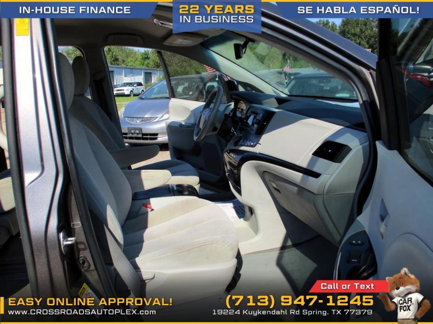 2014 SILVER /GRAY TOYOTA SIENNA LE FWD 8-Passenger V6 (5TDKK3DC5ES) with an 3.5L V6 EFI DOHC 24V engine, 5-SPEED AUTOMATIC transmission, located at 19224 Kuykendahl Rd, Spring, TX, 77379, (713) 947-1245, 30.049259, -95.491402 - Photo#12