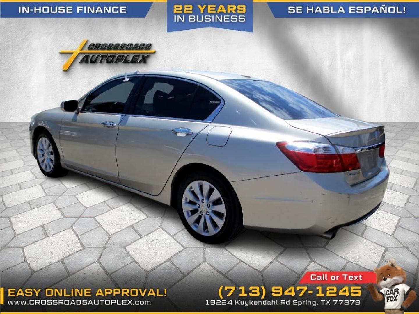 2013 TAN /BEIGE HONDA ACCORD EX-L V6 Sedan AT (1HGCR3F89DA) with an 3.5L V6 SOHC 24V engine, 6-SPEED AUTOMATIC transmission, located at 19224 Kuykendahl Rd, Spring, TX, 77379, (713) 947-1245, 30.049259, -95.491402 - Photo#2