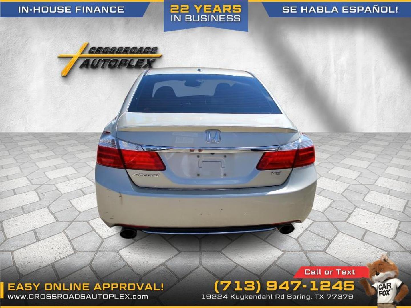 2013 TAN /BEIGE HONDA ACCORD EX-L V6 Sedan AT (1HGCR3F89DA) with an 3.5L V6 SOHC 24V engine, 6-SPEED AUTOMATIC transmission, located at 19224 Kuykendahl Rd, Spring, TX, 77379, (713) 947-1245, 30.049259, -95.491402 - Photo#3