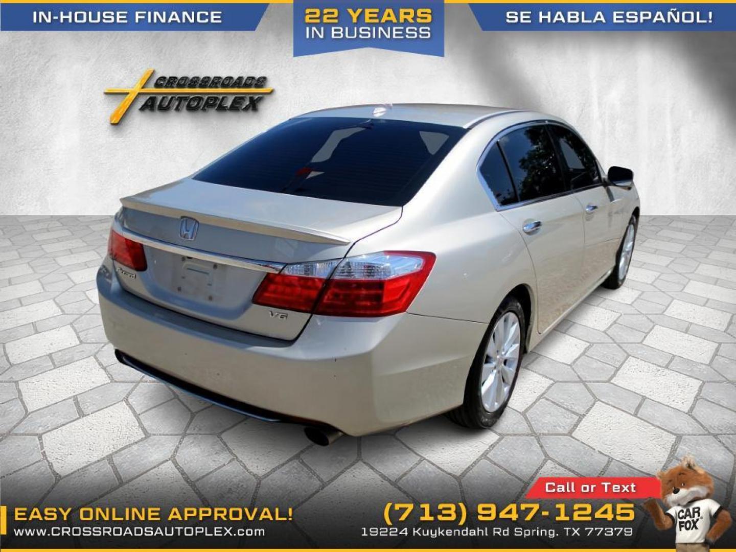 2013 TAN /BEIGE HONDA ACCORD EX-L V6 Sedan AT (1HGCR3F89DA) with an 3.5L V6 SOHC 24V engine, 6-SPEED AUTOMATIC transmission, located at 19224 Kuykendahl Rd, Spring, TX, 77379, (713) 947-1245, 30.049259, -95.491402 - Photo#4
