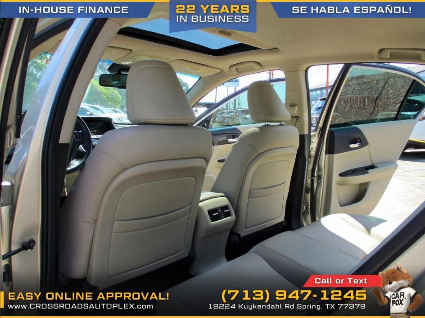 2013 TAN /BEIGE HONDA ACCORD EX-L V6 Sedan AT (1HGCR3F89DA) with an 3.5L V6 SOHC 24V engine, 6-SPEED AUTOMATIC transmission, located at 19224 Kuykendahl Rd, Spring, TX, 77379, (713) 947-1245, 30.049259, -95.491402 - Photo#8