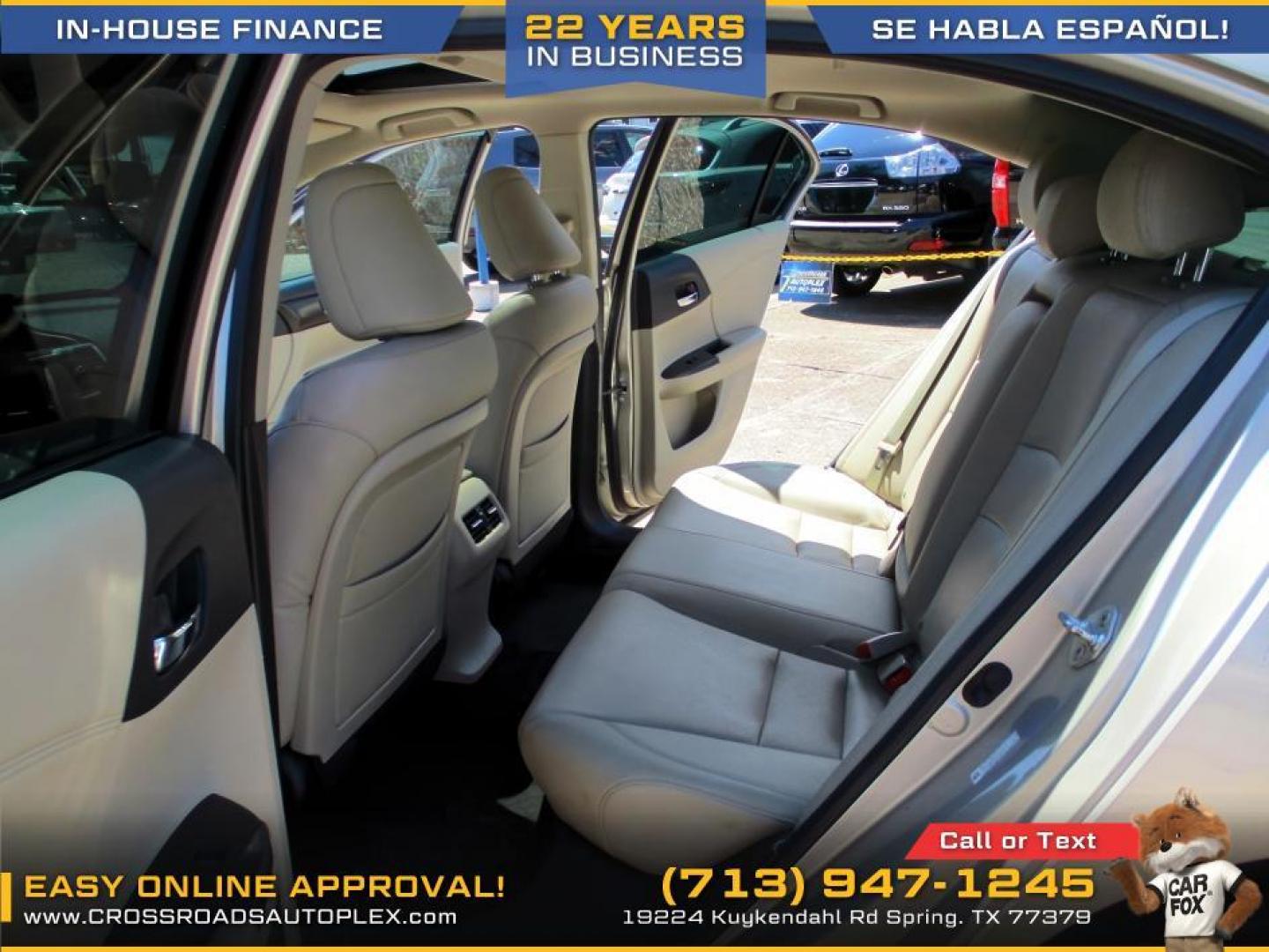 2013 TAN /BEIGE HONDA ACCORD EX-L V6 Sedan AT (1HGCR3F89DA) with an 3.5L V6 SOHC 24V engine, 6-SPEED AUTOMATIC transmission, located at 19224 Kuykendahl Rd, Spring, TX, 77379, (713) 947-1245, 30.049259, -95.491402 - Photo#9