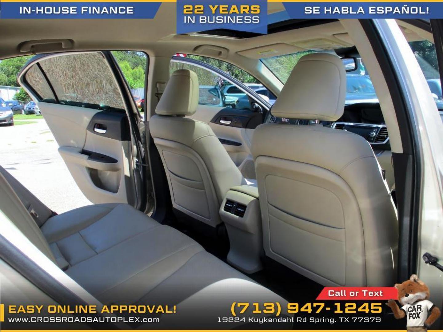 2013 TAN /BEIGE HONDA ACCORD EX-L V6 Sedan AT (1HGCR3F89DA) with an 3.5L V6 SOHC 24V engine, 6-SPEED AUTOMATIC transmission, located at 19224 Kuykendahl Rd, Spring, TX, 77379, (713) 947-1245, 30.049259, -95.491402 - Photo#10