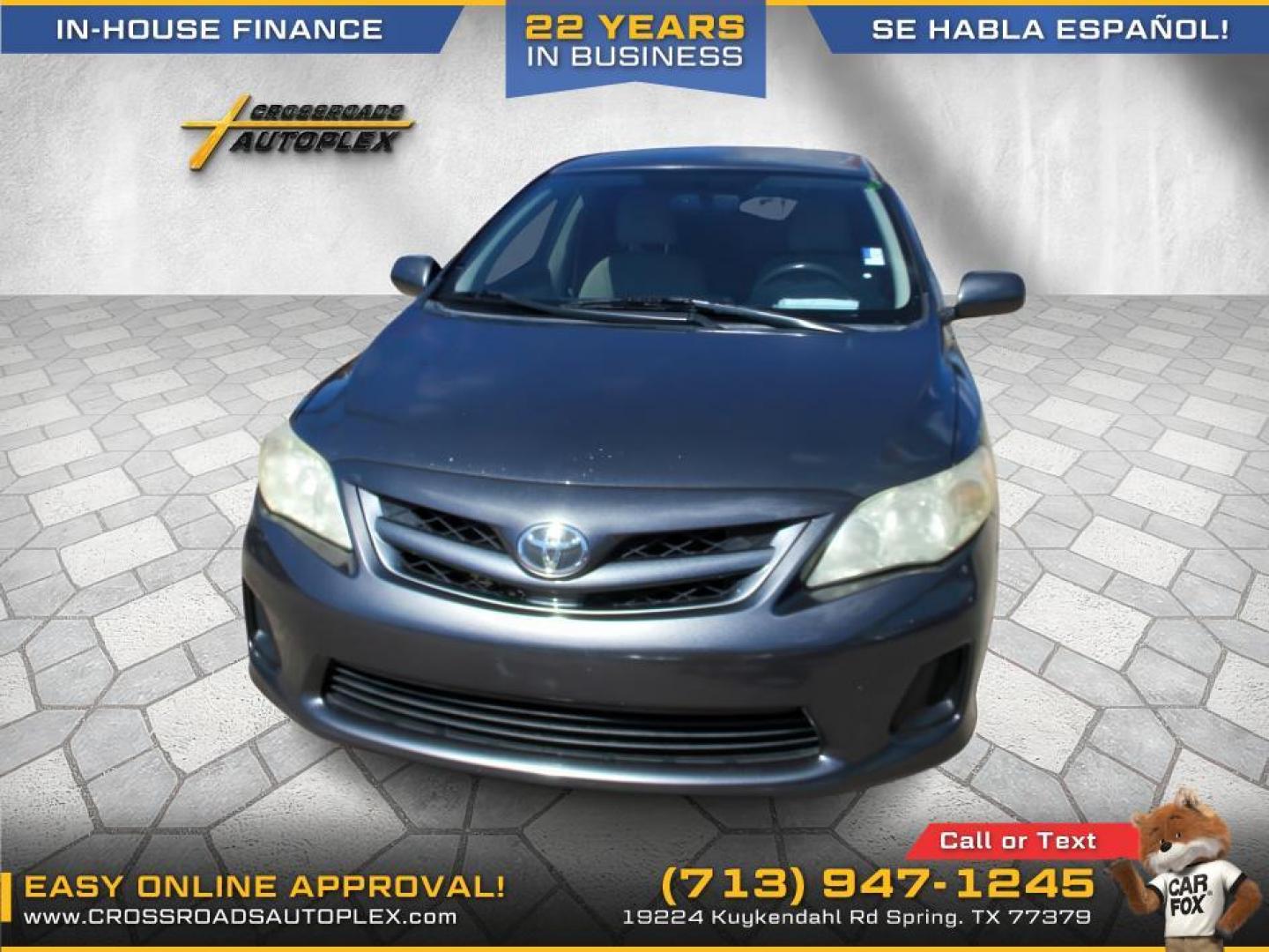 2011 SILVER /GRAY TOYOTA COROLLA S 4-Speed AT (JTDBU4EEXB9) with an 1.8L L4 DOHC 16V engine, 4-SPEED AUTOMATIC transmission, located at 19224 Kuykendahl Rd, Spring, TX, 77379, (713) 947-1245, 30.049259, -95.491402 - Photo#2