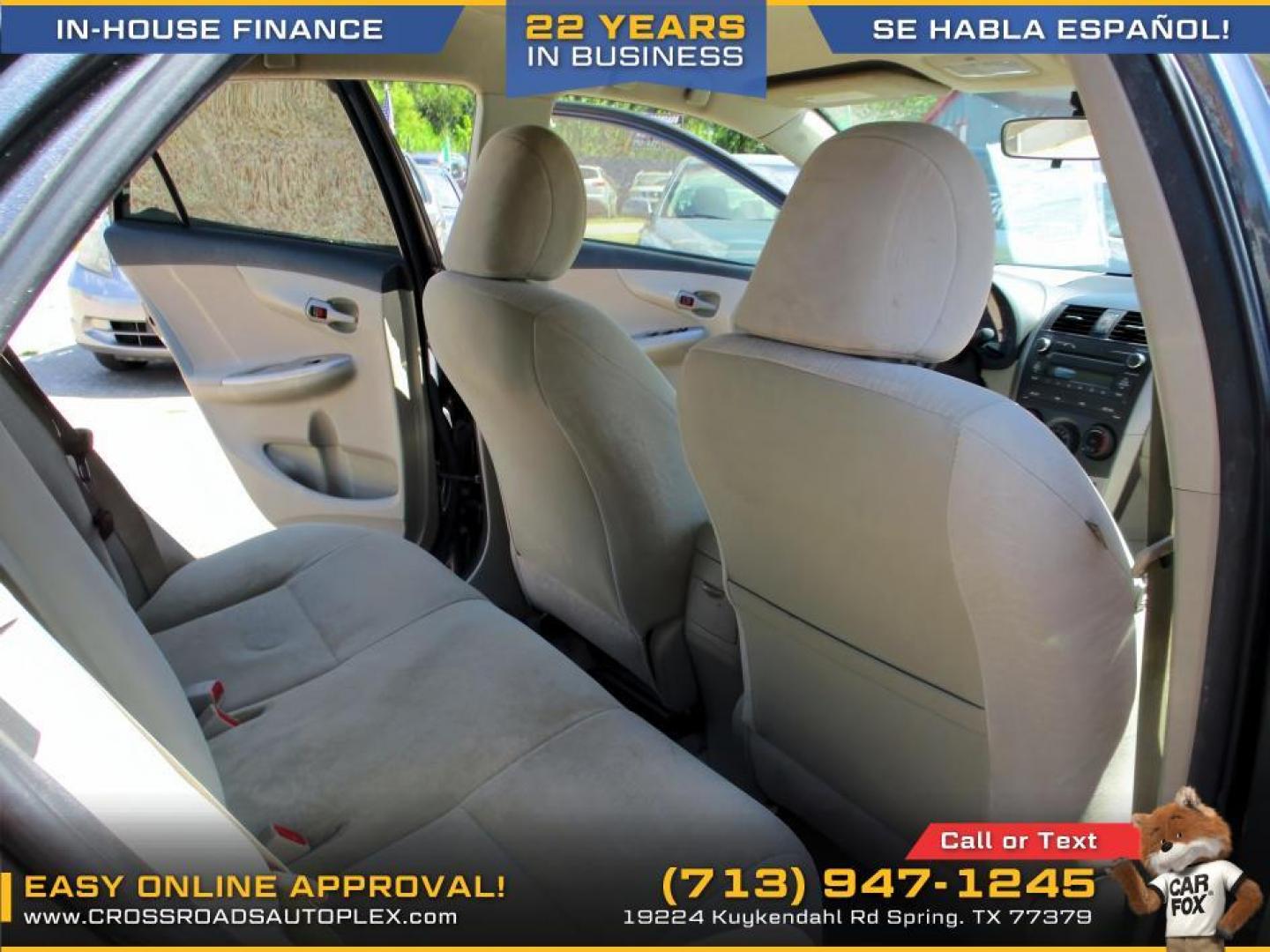 2011 SILVER /GRAY TOYOTA COROLLA S 4-Speed AT (JTDBU4EEXB9) with an 1.8L L4 DOHC 16V engine, 4-SPEED AUTOMATIC transmission, located at 19224 Kuykendahl Rd, Spring, TX, 77379, (713) 947-1245, 30.049259, -95.491402 - Photo#8