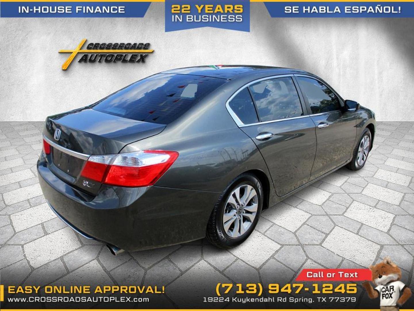 2014 SILVER /GRAY HONDA ACCORD LX Sedan CVT (1HGCR2F37EA) with an 2.4L L4 DOHC 16V engine, CVT transmission, located at 19224 Kuykendahl Rd, Spring, TX, 77379, (713) 947-1245, 30.049259, -95.491402 - Photo#4