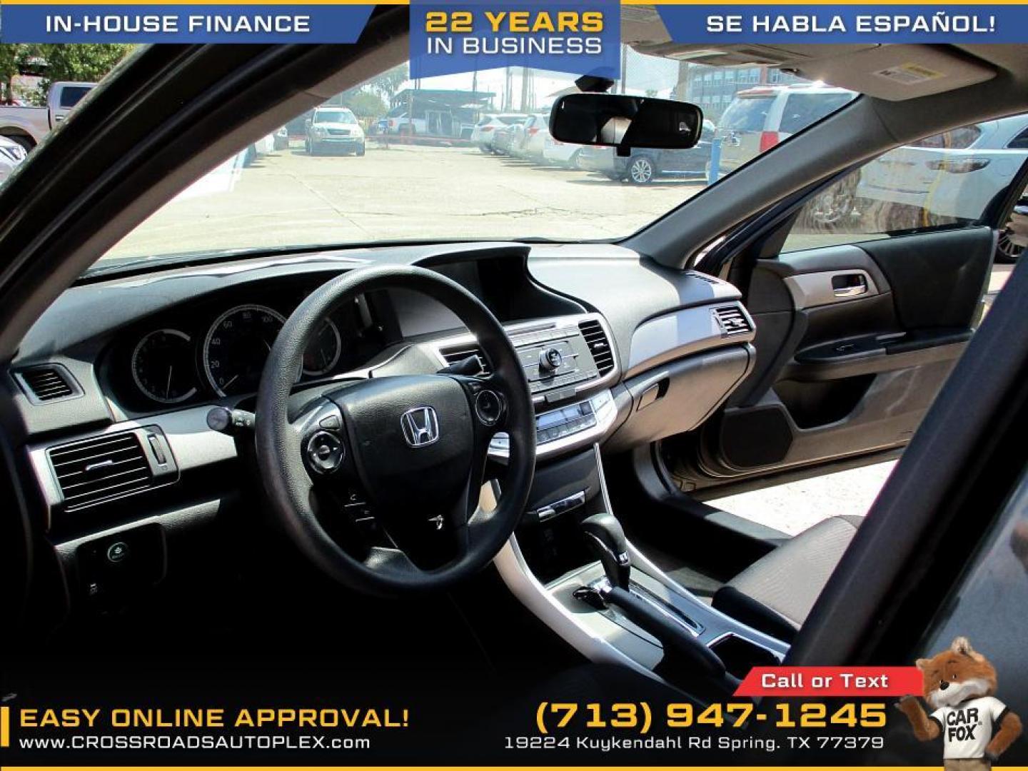 2014 SILVER /GRAY HONDA ACCORD LX Sedan CVT (1HGCR2F37EA) with an 2.4L L4 DOHC 16V engine, CVT transmission, located at 19224 Kuykendahl Rd, Spring, TX, 77379, (713) 947-1245, 30.049259, -95.491402 - Photo#7