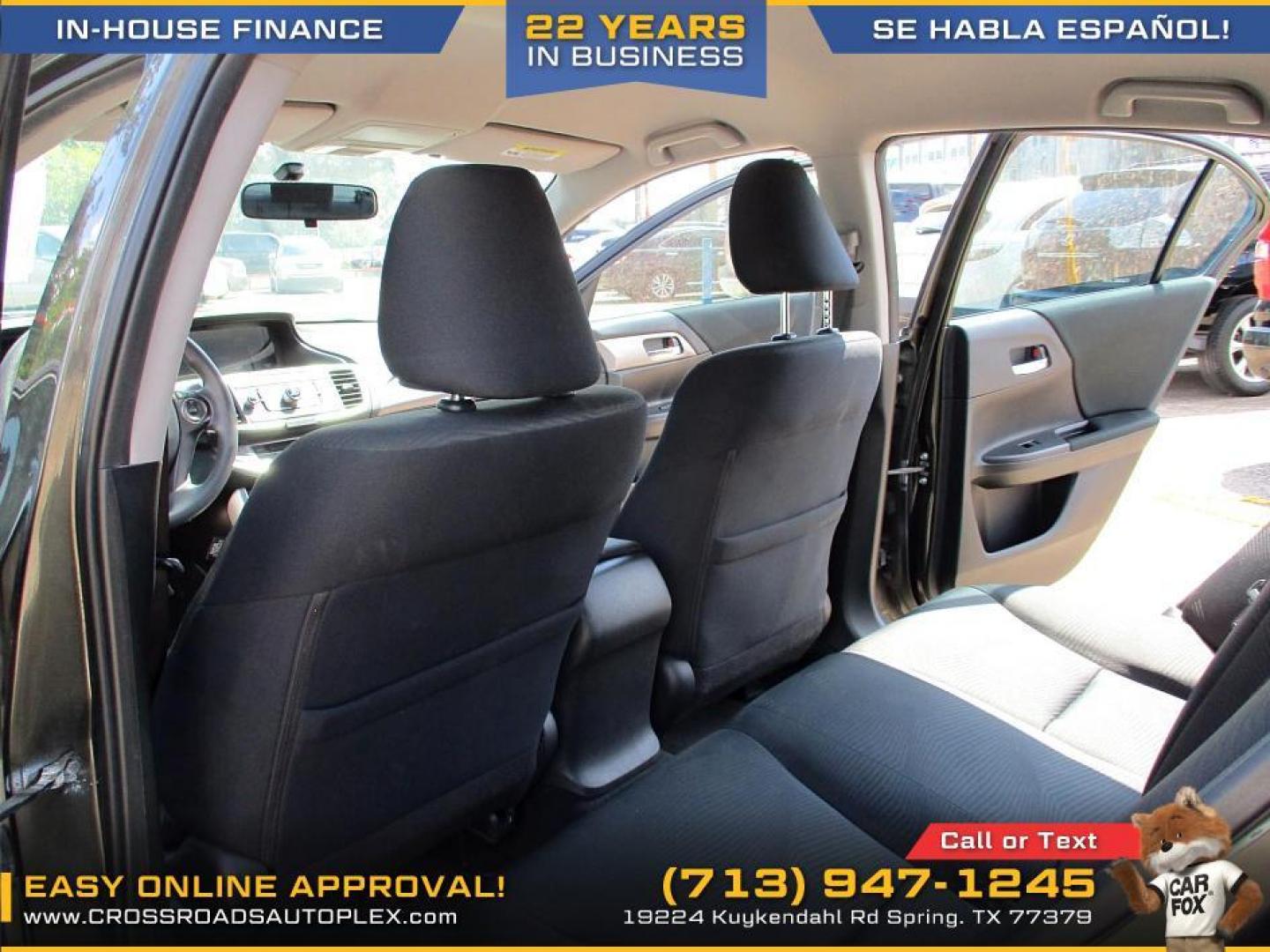 2014 SILVER /GRAY HONDA ACCORD LX Sedan CVT (1HGCR2F37EA) with an 2.4L L4 DOHC 16V engine, CVT transmission, located at 19224 Kuykendahl Rd, Spring, TX, 77379, (713) 947-1245, 30.049259, -95.491402 - Photo#9