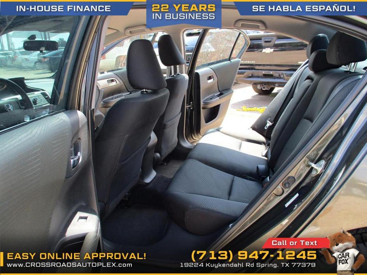 2014 SILVER /GRAY HONDA ACCORD LX Sedan CVT (1HGCR2F37EA) with an 2.4L L4 DOHC 16V engine, CVT transmission, located at 19224 Kuykendahl Rd, Spring, TX, 77379, (713) 947-1245, 30.049259, -95.491402 - Photo#11