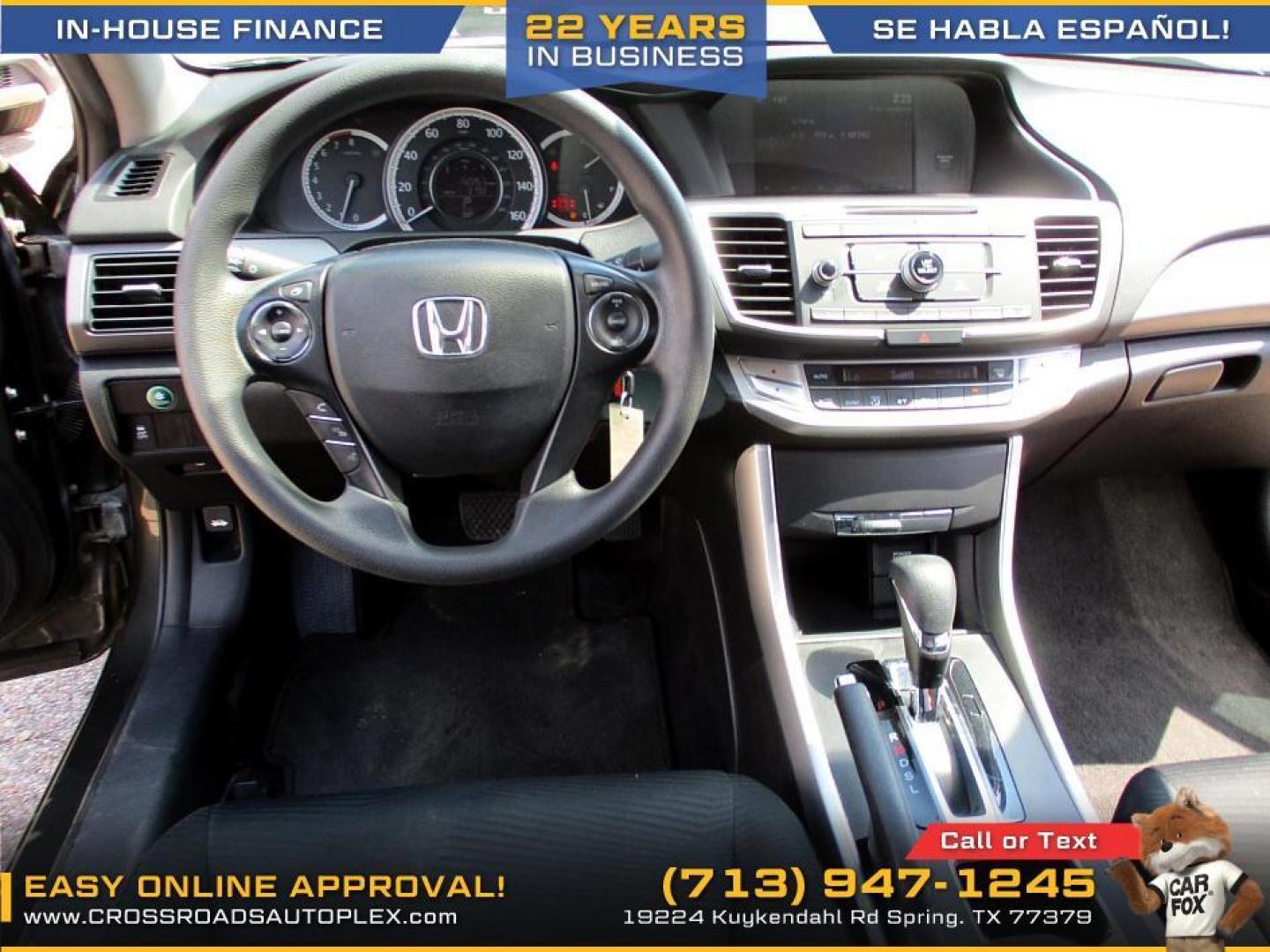 2014 SILVER /GRAY HONDA ACCORD LX Sedan CVT (1HGCR2F37EA) with an 2.4L L4 DOHC 16V engine, CVT transmission, located at 19224 Kuykendahl Rd, Spring, TX, 77379, (713) 947-1245, 30.049259, -95.491402 - Photo#12