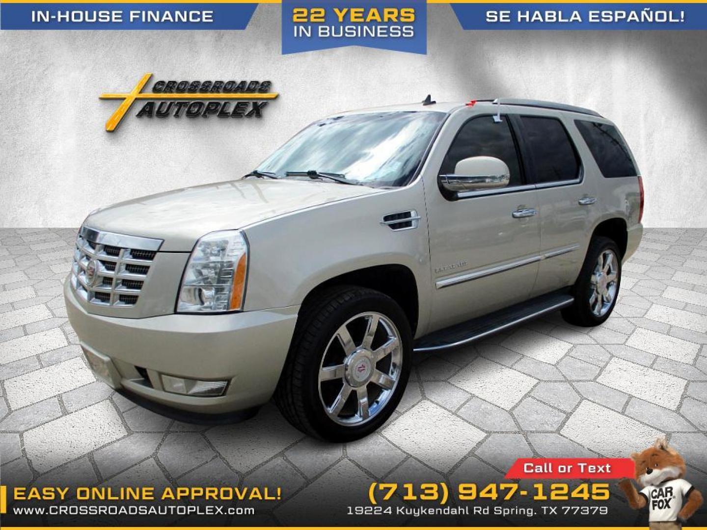 2014 BEIGE /BEIGE CADILLAC ESCALADE Luxury 2WD (1GYS3BEF1ER) with an 6.2L V8 OHV 16V FFV engine, 6-SPEED AUTOMATIC transmission, located at 19224 Kuykendahl Rd, Spring, TX, 77379, (713) 947-1245, 30.049259, -95.491402 - Photo#0