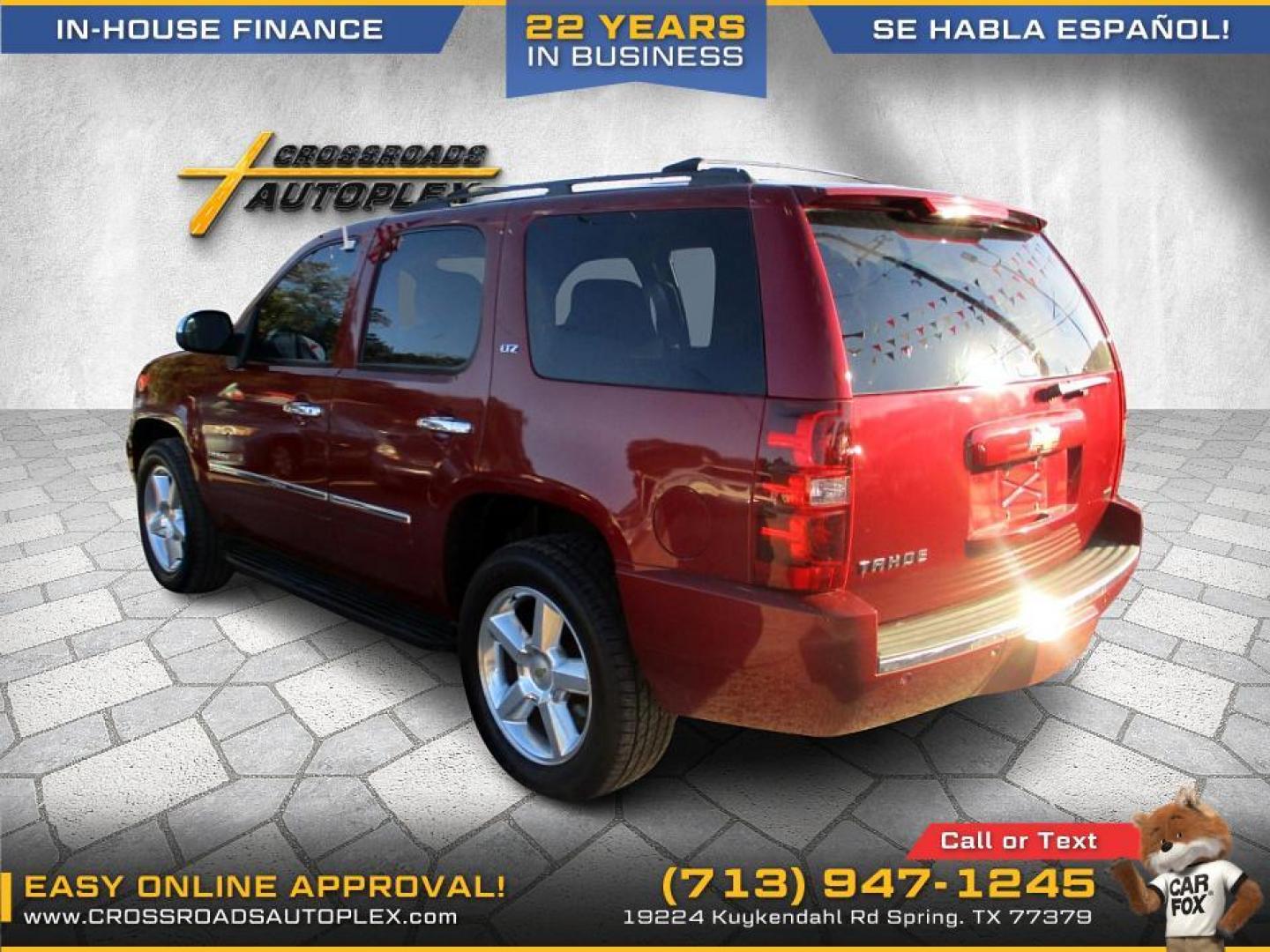 2010 RED /GRAY CHEVROLET TAHOE LTZ 2WD (1GNUCCE01AR) with an 5.3L V8 OHV 16V FFV engine, 6-SPEED AUTOMATIC transmission, located at 19224 Kuykendahl Rd, Spring, TX, 77379, (713) 947-1245, 30.049259, -95.491402 - Photo#1