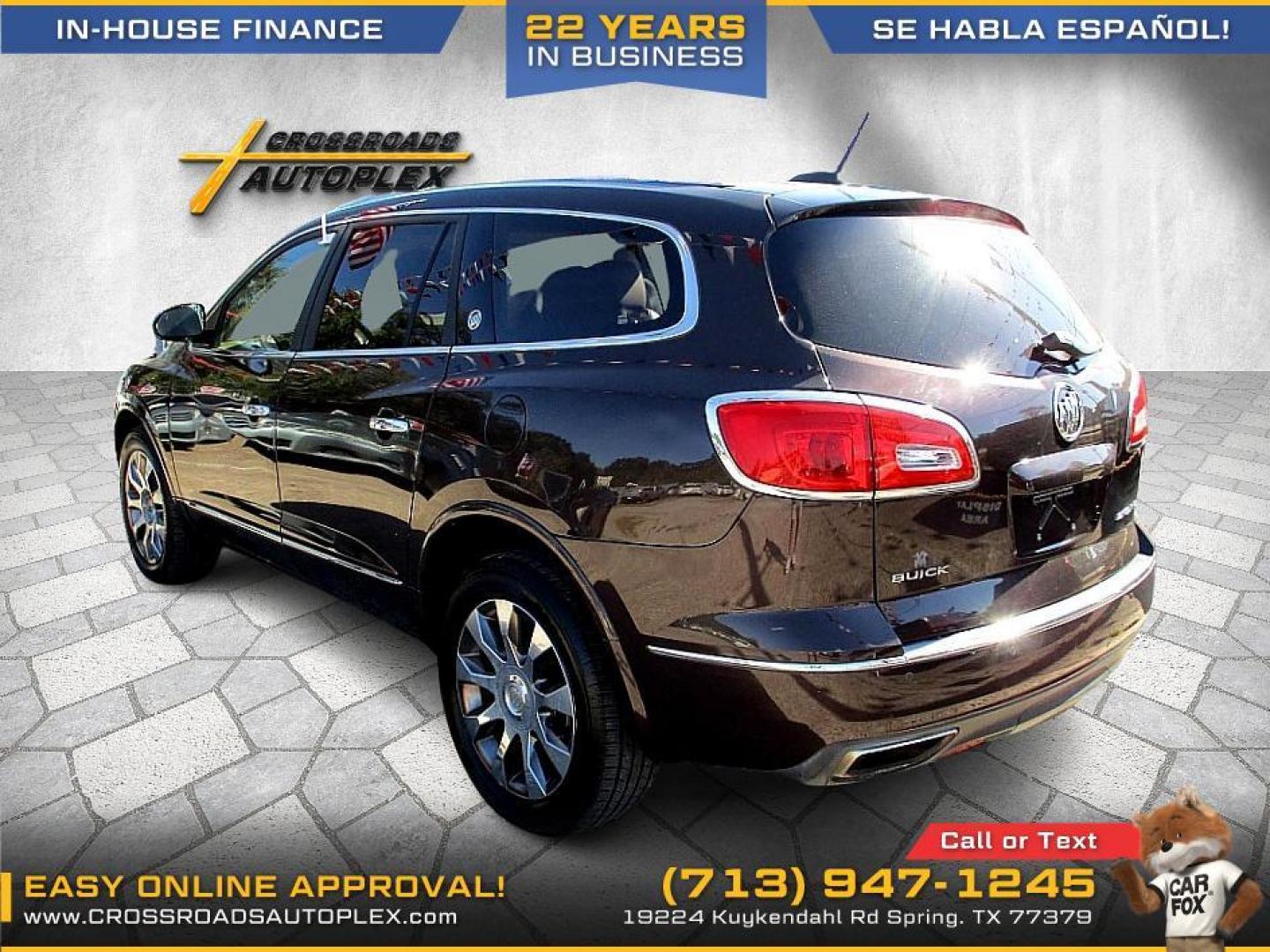 2016 BROWN /BROWN BUICK ENCLAVE Leather FWD (5GAKRBKDXGJ) with an 3.6L V6 DOHC 24V engine, 6-SPEED AUTOMATIC OVERDRIVE transmission, located at 19224 Kuykendahl Rd, Spring, TX, 77379, (713) 947-1245, 30.049259, -95.491402 - Photo#2