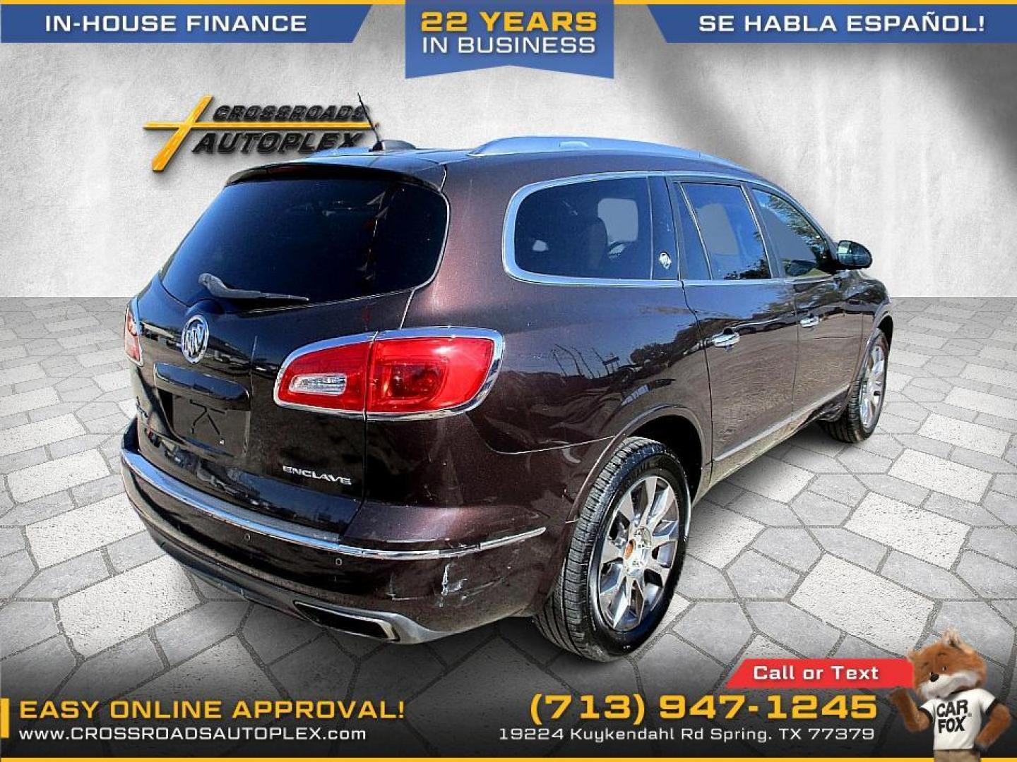 2016 BROWN /BROWN BUICK ENCLAVE Leather FWD (5GAKRBKDXGJ) with an 3.6L V6 DOHC 24V engine, 6-SPEED AUTOMATIC OVERDRIVE transmission, located at 19224 Kuykendahl Rd, Spring, TX, 77379, (713) 947-1245, 30.049259, -95.491402 - Photo#4