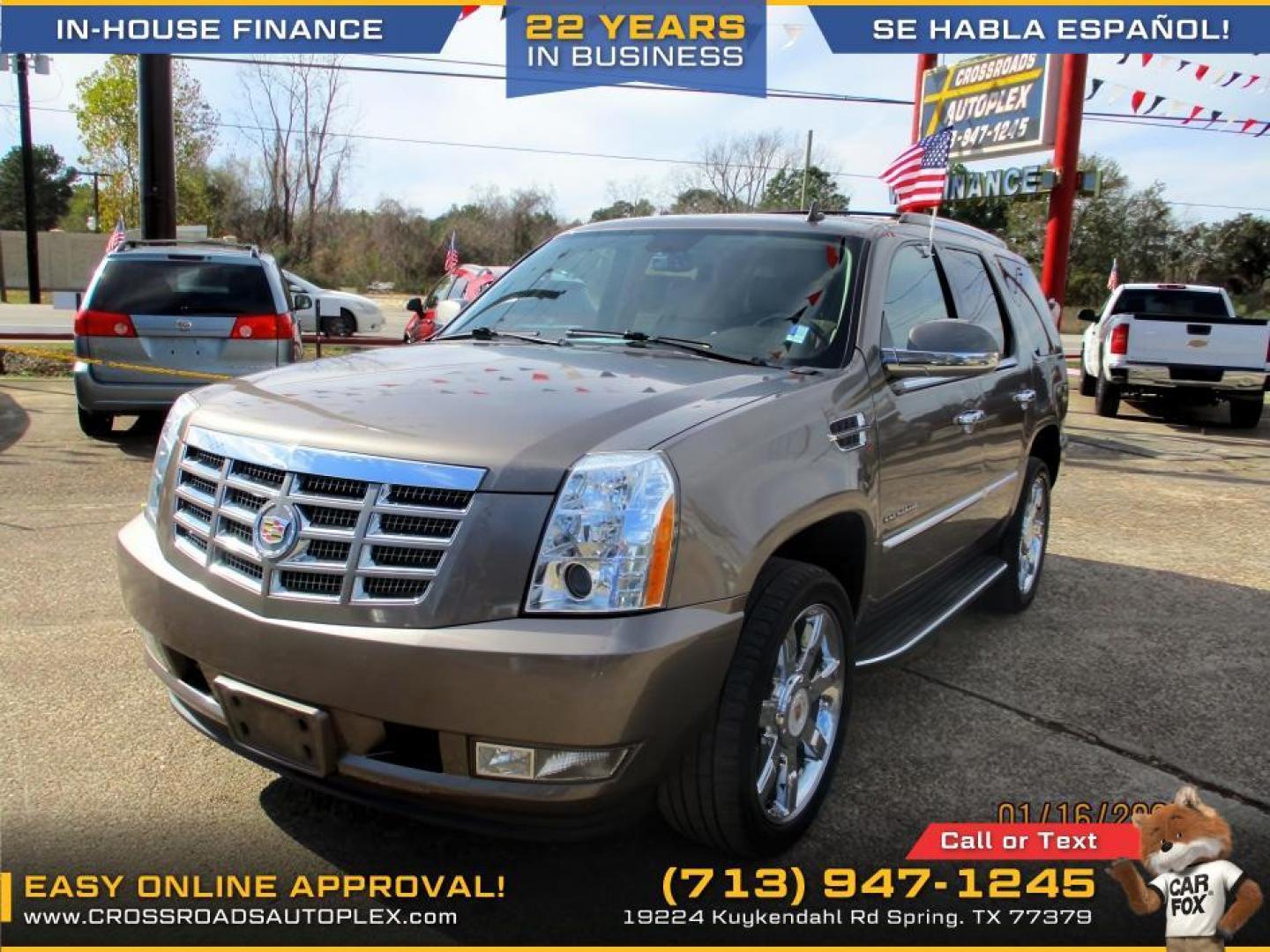 2012 BROWN /BROWN CADILLAC ESCALADE 2WD Luxury (1GYS3BEF9CR) with an 6.2L V8 OHV 16V FFV engine, 6-SPEED AUTOMATIC transmission, located at 19224 Kuykendahl Rd, Spring, TX, 77379, (713) 947-1245, 30.049259, -95.491402 - CALL US FOR FINANCING OPTIONS AT 713-947-1245 - Photo#1