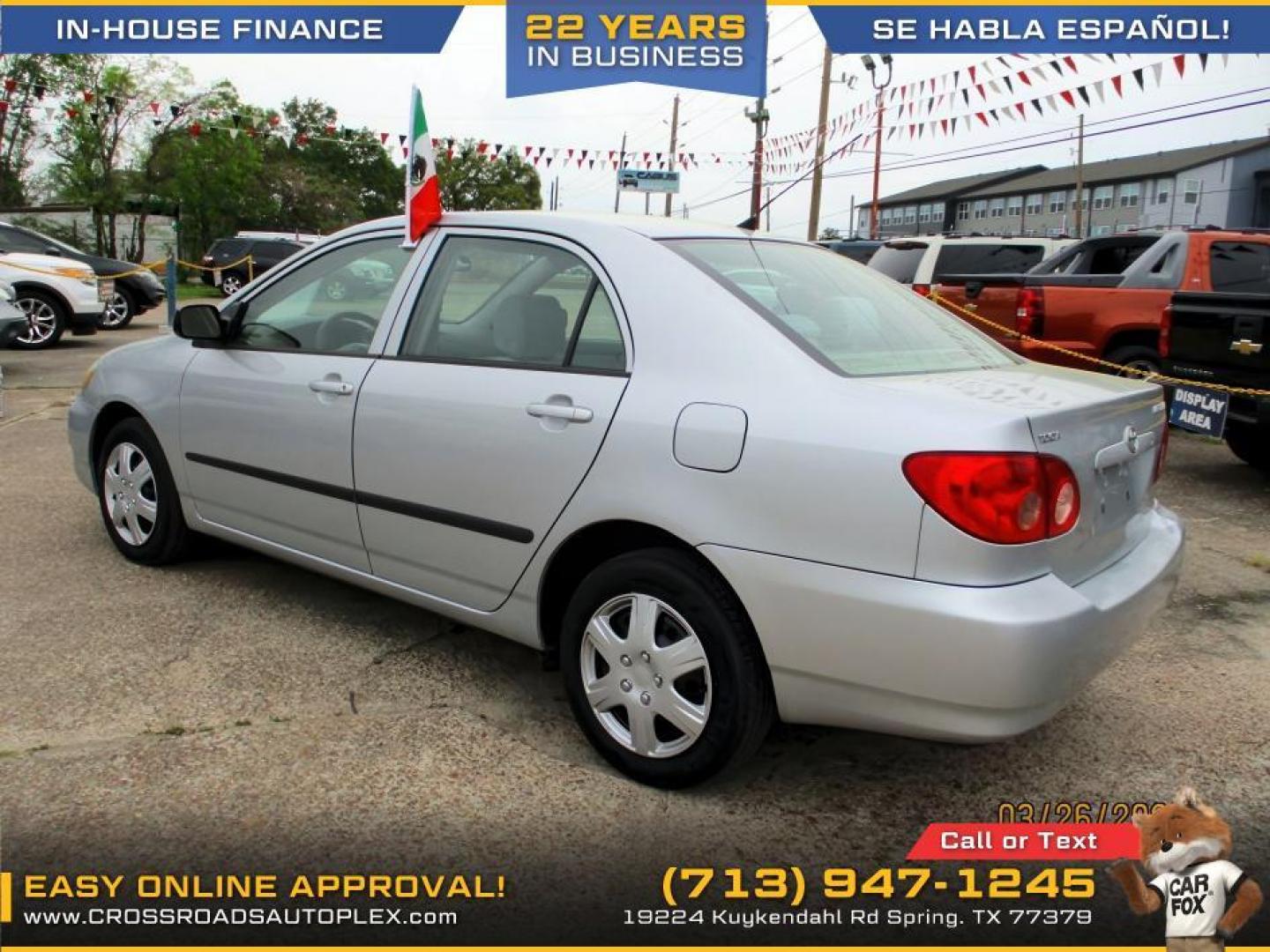 2007 SILVER /GRAY TOYOTA COROLLA CE (1NXBR32E17Z) with an 1.8L L4 DOHC 16V engine, 4-SPEED AUTOMATIC OR 5-SPEED MANUAL transmission, located at 19224 Kuykendahl Rd, Spring, TX, 77379, (713) 947-1245, 30.049259, -95.491402 - Photo#1