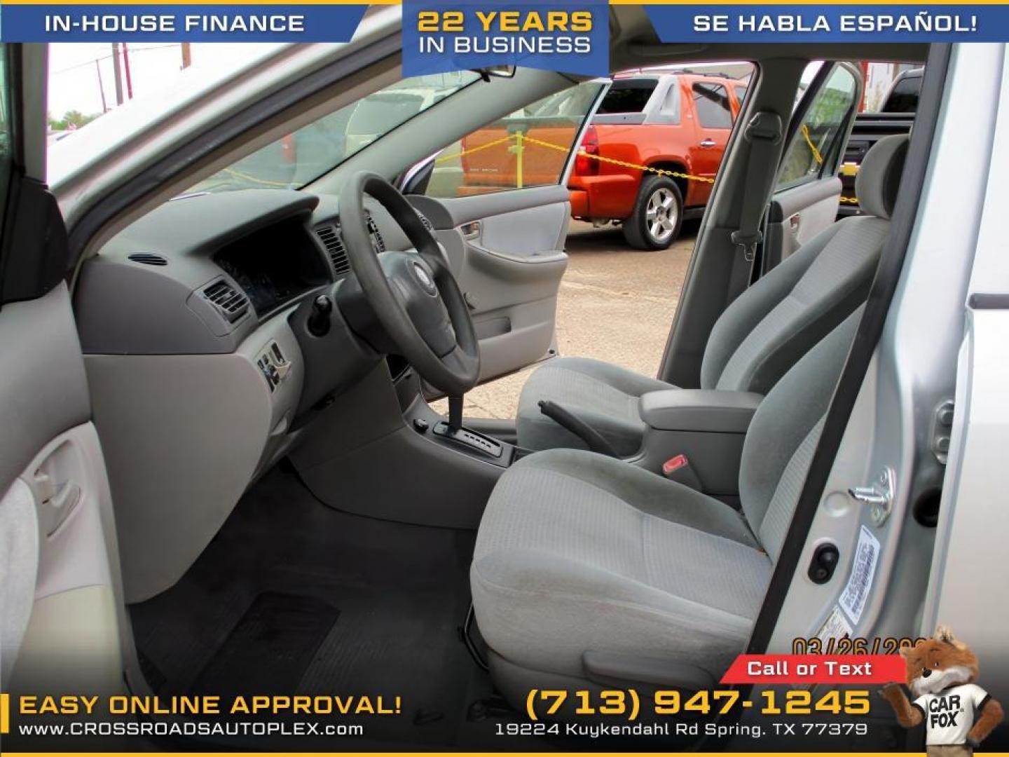 2007 SILVER /GRAY TOYOTA COROLLA CE (1NXBR32E17Z) with an 1.8L L4 DOHC 16V engine, 4-SPEED AUTOMATIC OR 5-SPEED MANUAL transmission, located at 19224 Kuykendahl Rd, Spring, TX, 77379, (713) 947-1245, 30.049259, -95.491402 - Photo#5