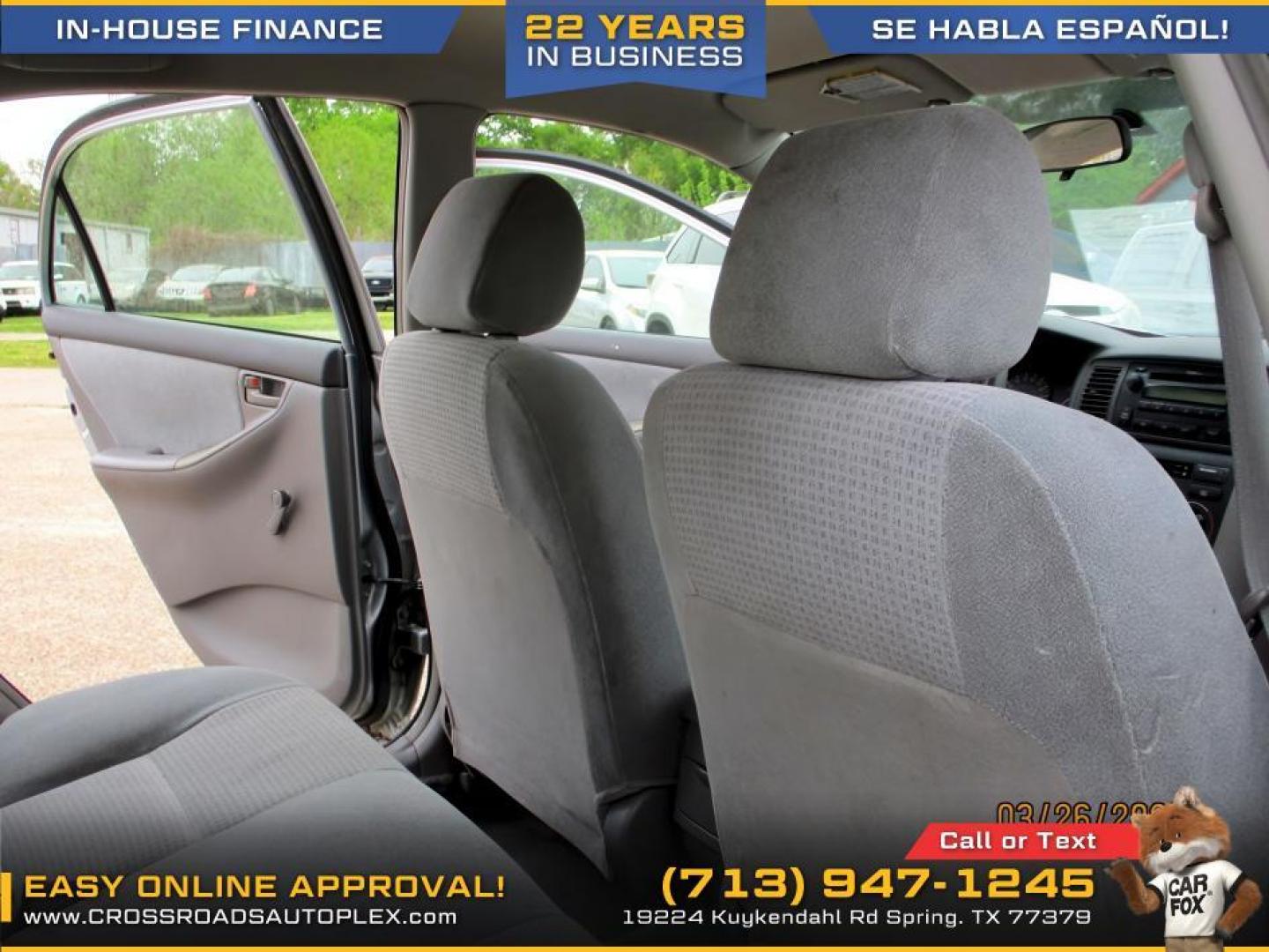 2007 SILVER /GRAY TOYOTA COROLLA CE (1NXBR32E17Z) with an 1.8L L4 DOHC 16V engine, 4-SPEED AUTOMATIC OR 5-SPEED MANUAL transmission, located at 19224 Kuykendahl Rd, Spring, TX, 77379, (713) 947-1245, 30.049259, -95.491402 - Photo#9