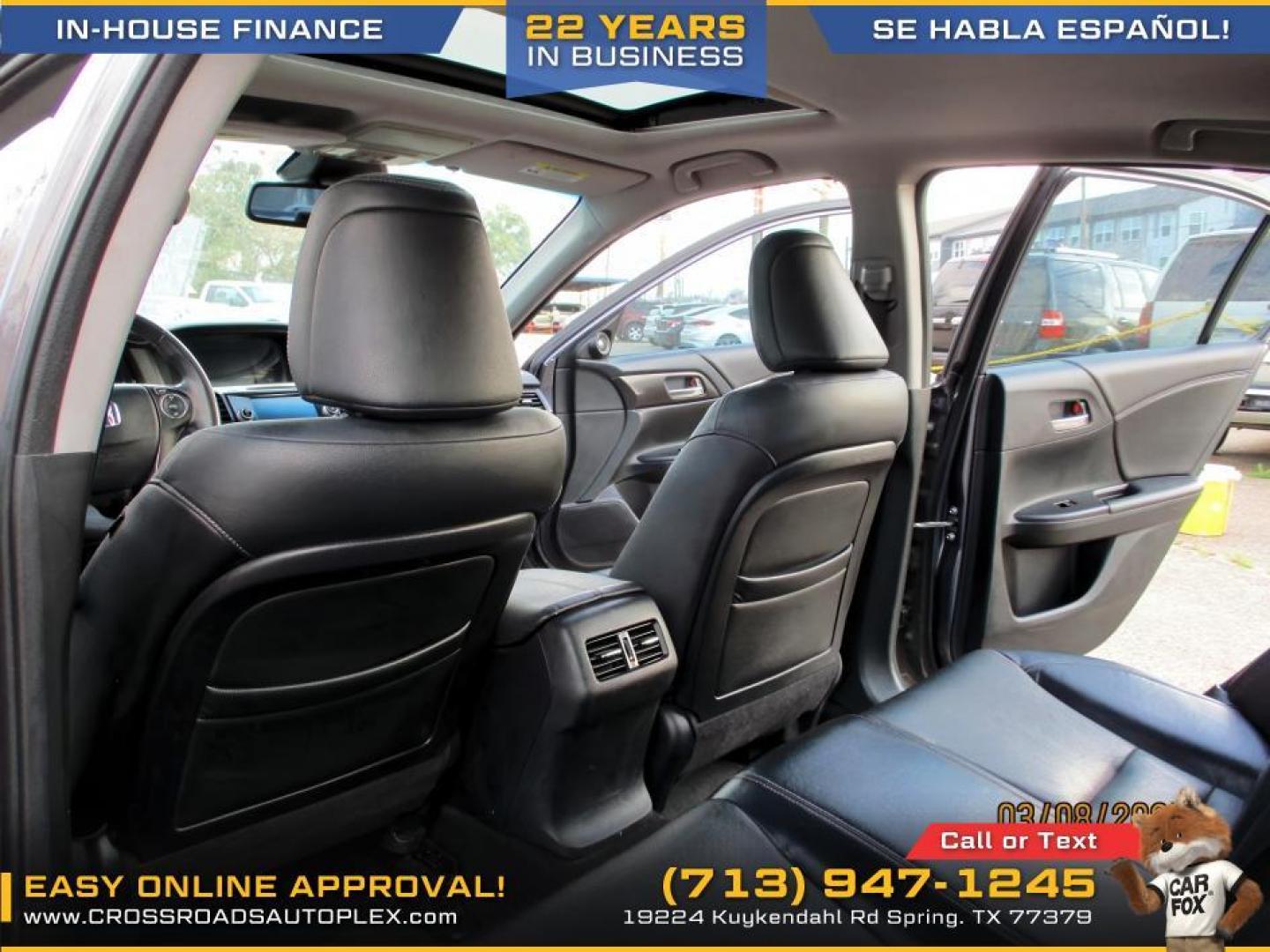 2014 SILVER /GRAY HONDA ACCORD EX-L Sedan CVT (1HGCR2F83EA) with an 2.4L L4 DOHC 16V engine, CVT transmission, located at 19224 Kuykendahl Rd, Spring, TX, 77379, (713) 947-1245, 30.049259, -95.491402 - Photo#8