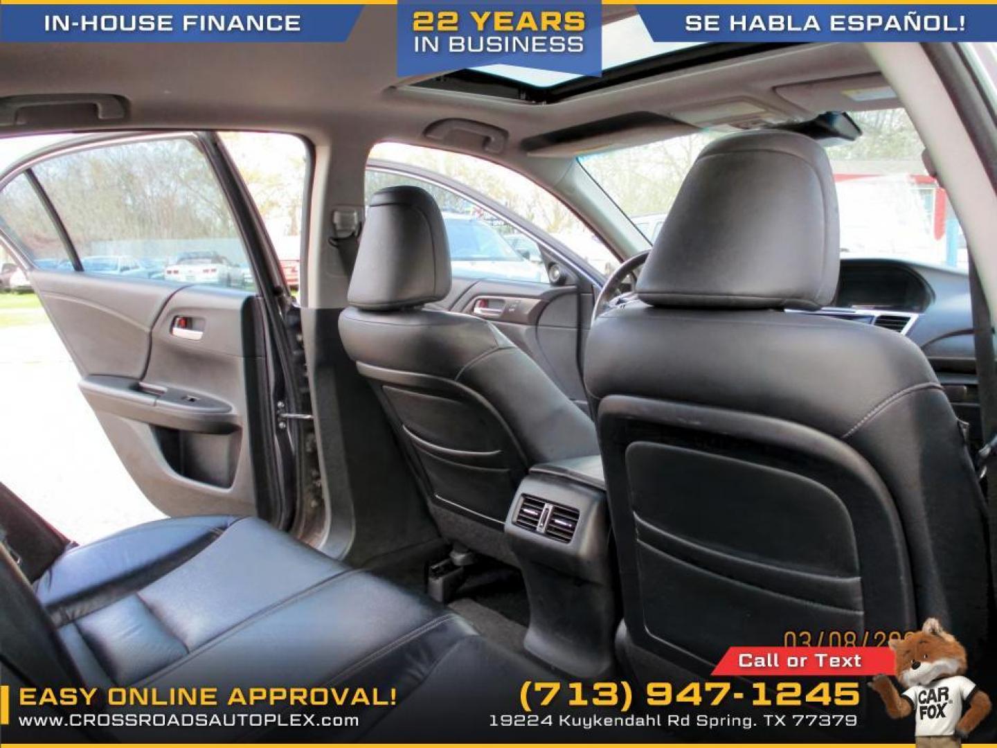 2014 SILVER /GRAY HONDA ACCORD EX-L Sedan CVT (1HGCR2F83EA) with an 2.4L L4 DOHC 16V engine, CVT transmission, located at 19224 Kuykendahl Rd, Spring, TX, 77379, (713) 947-1245, 30.049259, -95.491402 - Photo#10