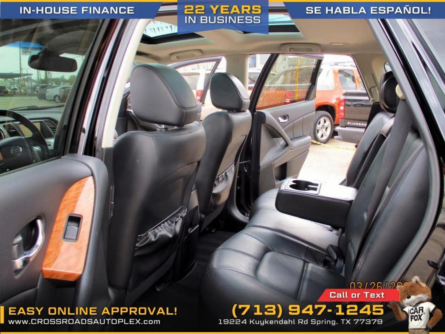 2014 BLACK /BLACK NISSAN MURANO S (JN8AZ1MU1EW) with an 3.5L V6 DOHC 24V engine, CVT transmission, located at 19224 Kuykendahl Rd, Spring, TX, 77379, (713) 947-1245, 30.049259, -95.491402 - Photo#6