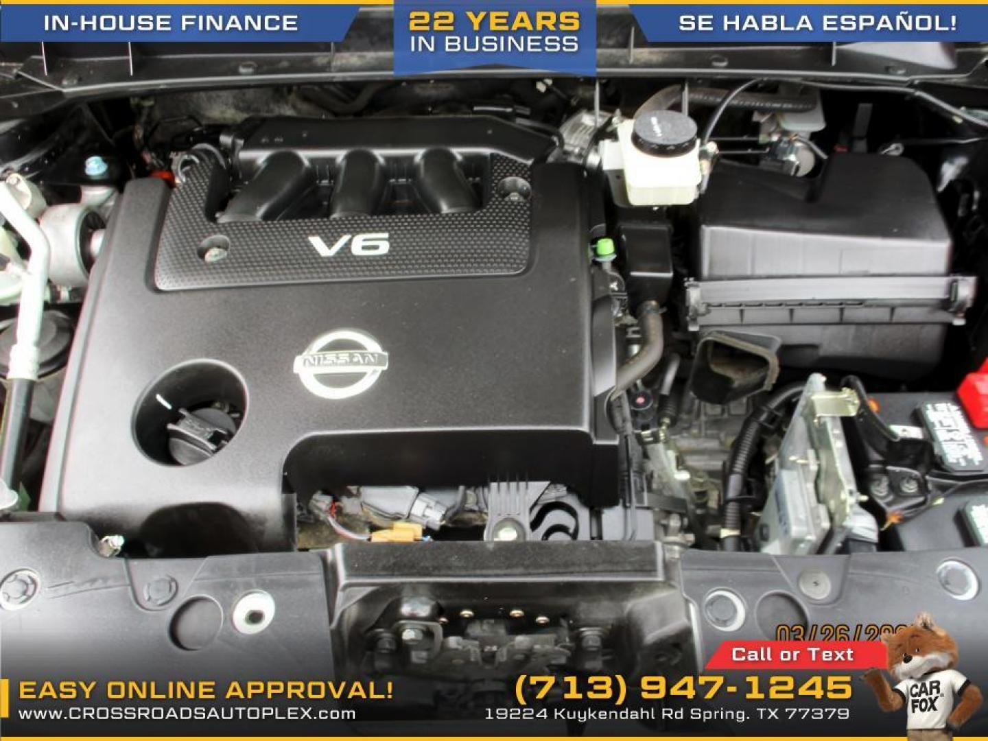 2014 BLACK /BLACK NISSAN MURANO S (JN8AZ1MU1EW) with an 3.5L V6 DOHC 24V engine, CVT transmission, located at 19224 Kuykendahl Rd, Spring, TX, 77379, (713) 947-1245, 30.049259, -95.491402 - Photo#11