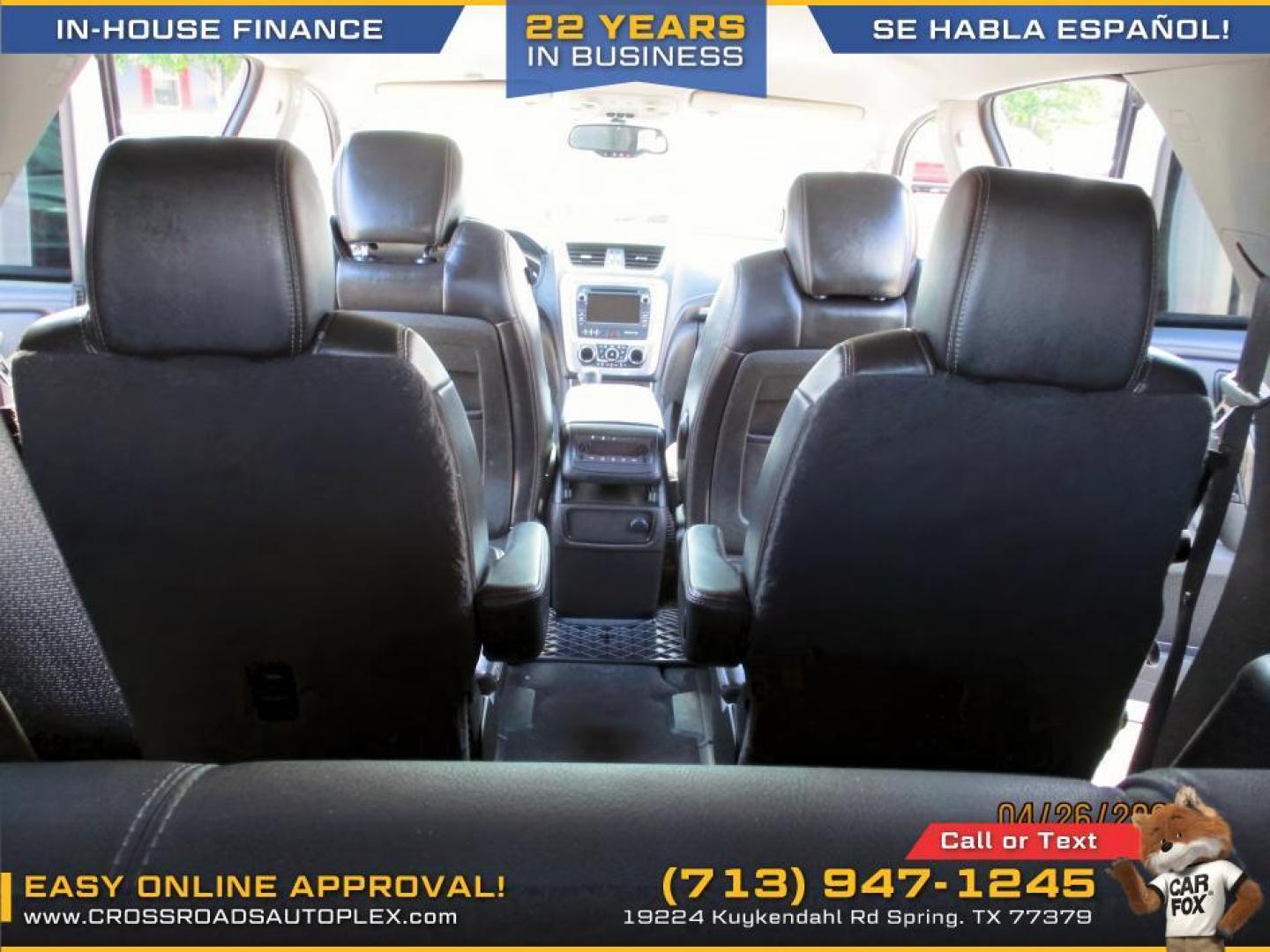 2013 WHITE /GRAY GMC ACADIA SLT-1 FWD (1GKKRRKD5DJ) with an 3.6L V6 DOHC 24V engine, 6-SPEED AUTOMATIC transmission, located at 19224 Kuykendahl Rd, Spring, TX, 77379, (713) 947-1245, 30.049259, -95.491402 - Photo#11