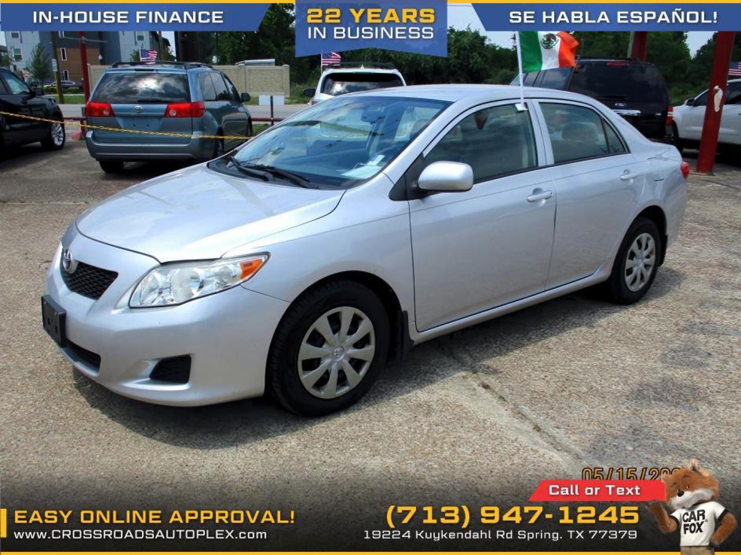 2009 SILVER /GRAY TOYOTA COROLLA Base 4-Speed AT (JTDBL40E099) with an 1.8L L4 DOHC 16V engine, 4-SPEED AUTOMATIC transmission, located at 19224 Kuykendahl Rd, Spring, TX, 77379, (713) 947-1245, 30.049259, -95.491402 - Photo#1