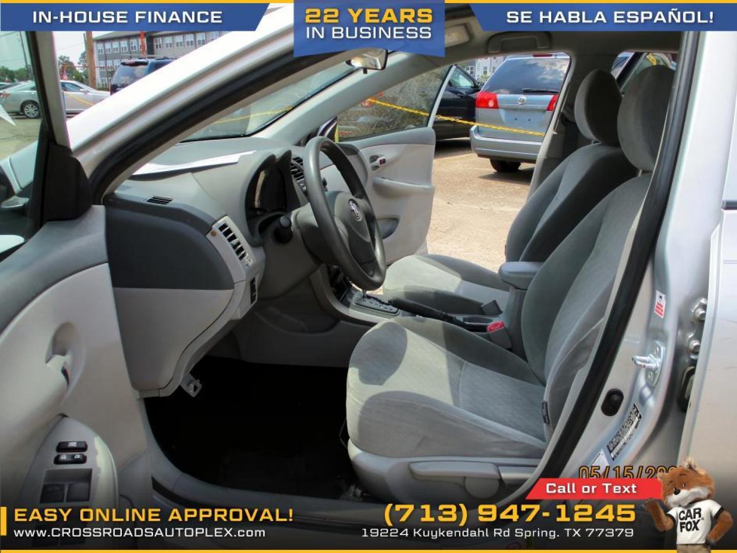 2009 SILVER /GRAY TOYOTA COROLLA Base 4-Speed AT (JTDBL40E099) with an 1.8L L4 DOHC 16V engine, 4-SPEED AUTOMATIC transmission, located at 19224 Kuykendahl Rd, Spring, TX, 77379, (713) 947-1245, 30.049259, -95.491402 - Photo#9