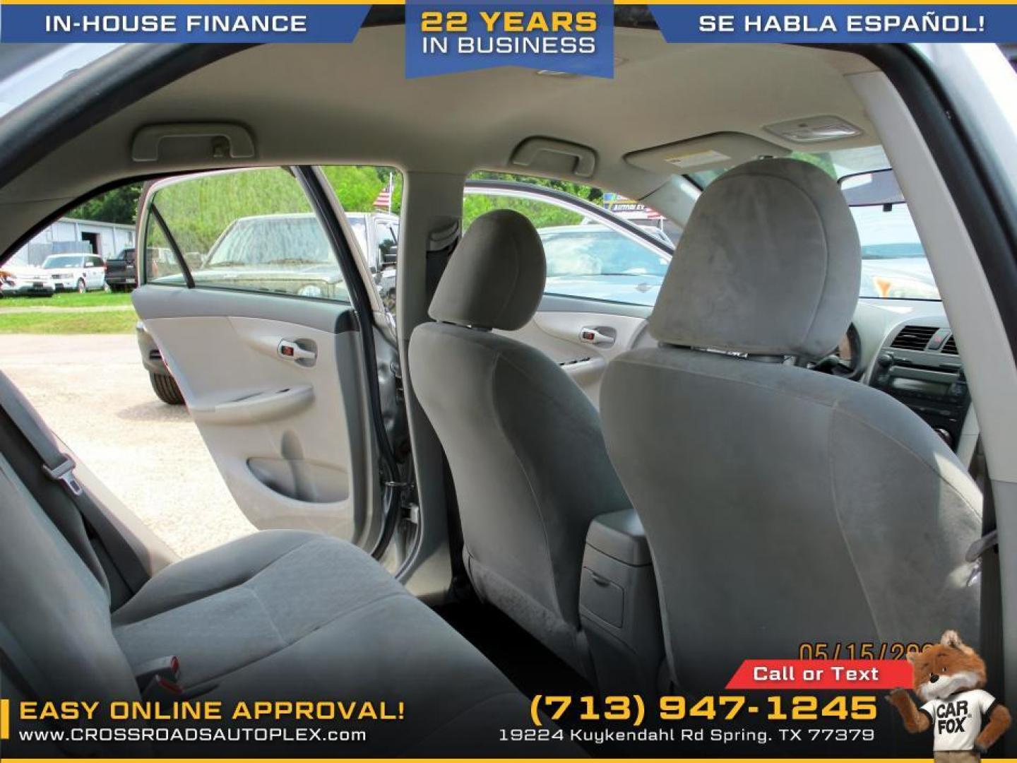 2009 SILVER /GRAY TOYOTA COROLLA Base 4-Speed AT (JTDBL40E099) with an 1.8L L4 DOHC 16V engine, 4-SPEED AUTOMATIC transmission, located at 19224 Kuykendahl Rd, Spring, TX, 77379, (713) 947-1245, 30.049259, -95.491402 - Photo#13