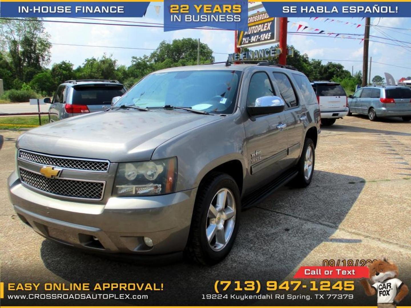 2012 SILVER /SILVER CHEVROLET TAHOE LS 2WD (1GNSCAE0XCR) with an 5.3L V8 OHV 16V FFV engine, 6-SPEED AUTOMATIC transmission, located at 19224 Kuykendahl Rd, Spring, TX, 77379, (713) 947-1245, 30.049259, -95.491402 - Photo#0