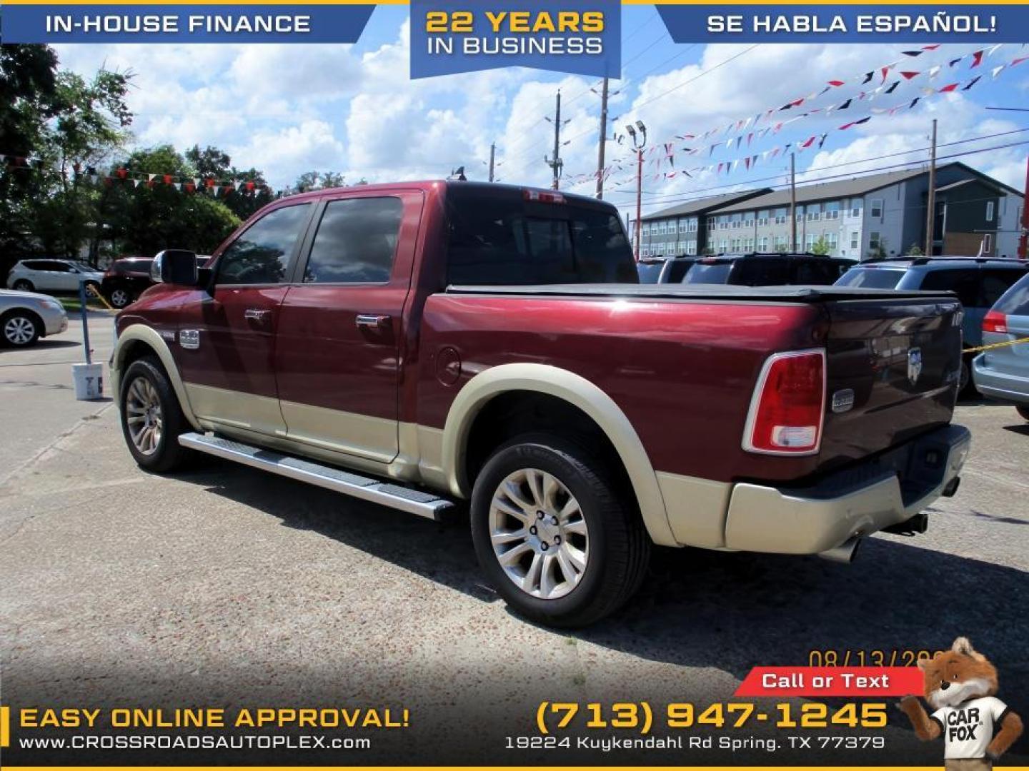 2016 BROWN /BROWN RAM 1500 Longhorn Crew Cab SWB 4WD (1C6RR7PT0GS) with an 5.7L V8 OHV 16V engine, 8-SPEED AUTOMATIC transmission, located at 19224 Kuykendahl Rd, Spring, TX, 77379, (713) 947-1245, 30.049259, -95.491402 - Photo#1