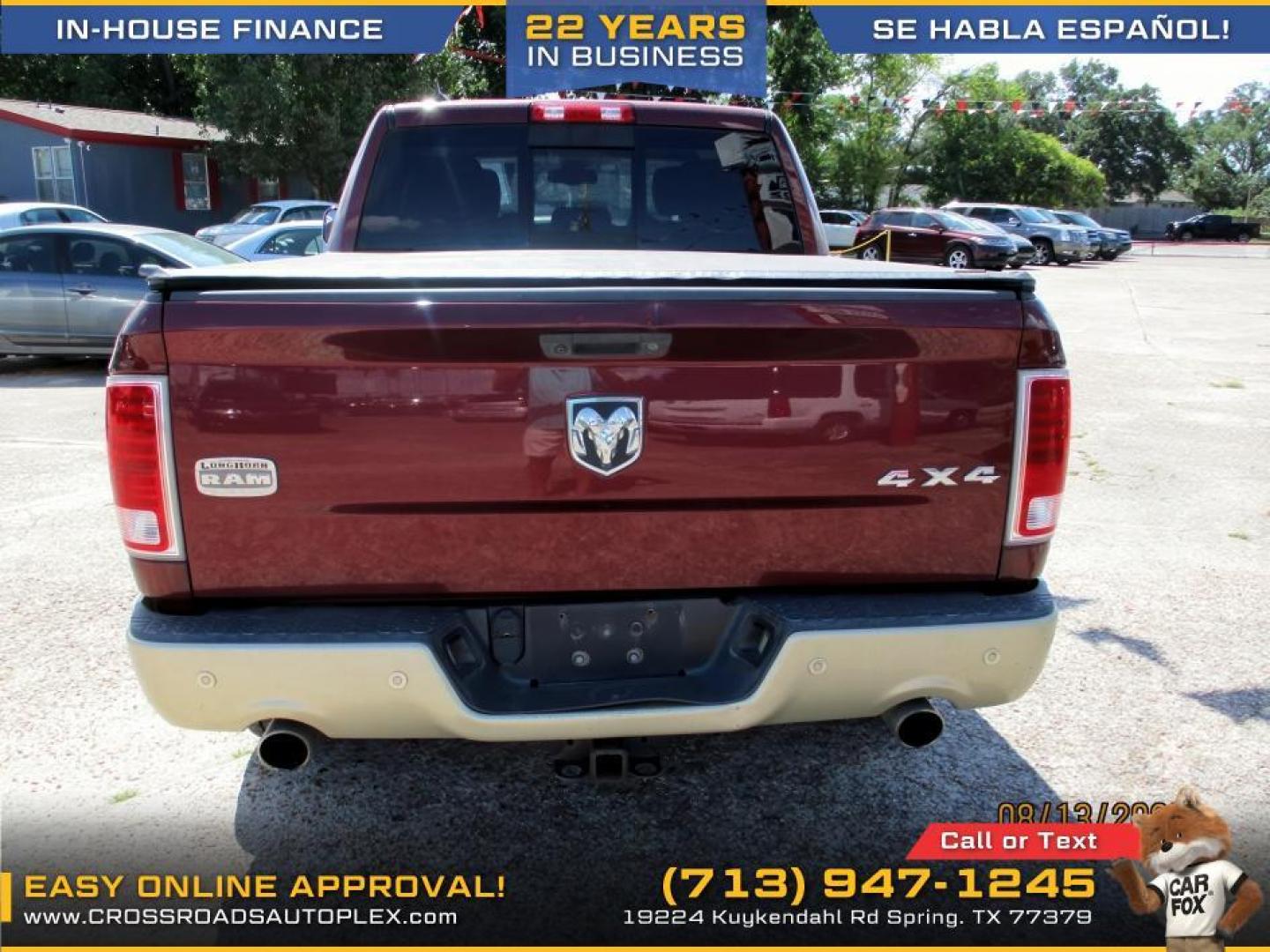 2016 BROWN /BROWN RAM 1500 Longhorn Crew Cab SWB 4WD (1C6RR7PT0GS) with an 5.7L V8 OHV 16V engine, 8-SPEED AUTOMATIC transmission, located at 19224 Kuykendahl Rd, Spring, TX, 77379, (713) 947-1245, 30.049259, -95.491402 - Photo#2